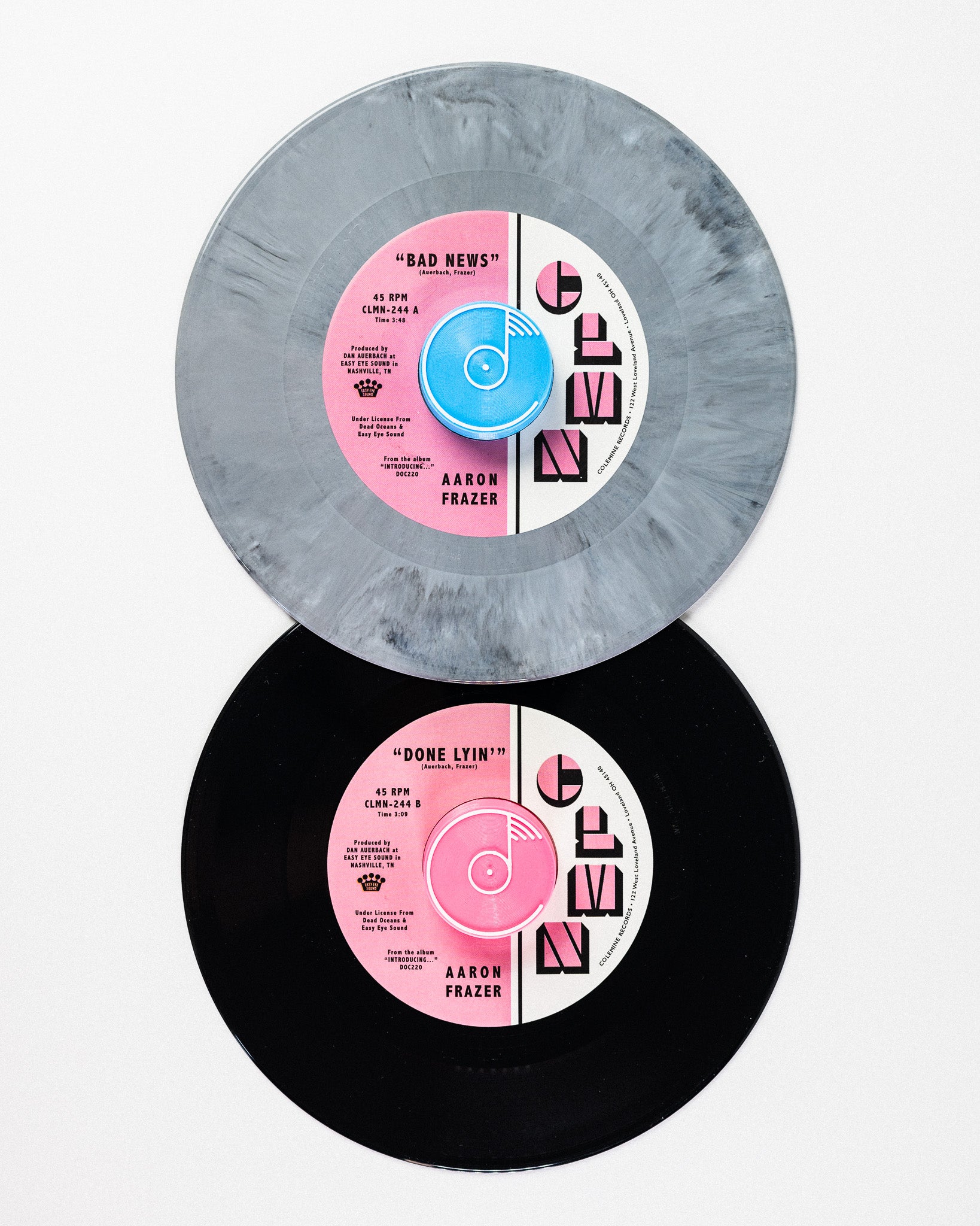Aaron Frazer Bad News Done Lyin 7" vinyl lysegrå