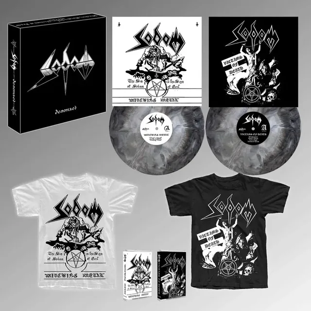 Sodom Demonized boks vinyl galaxy 2LP t-skjorter opplag 400