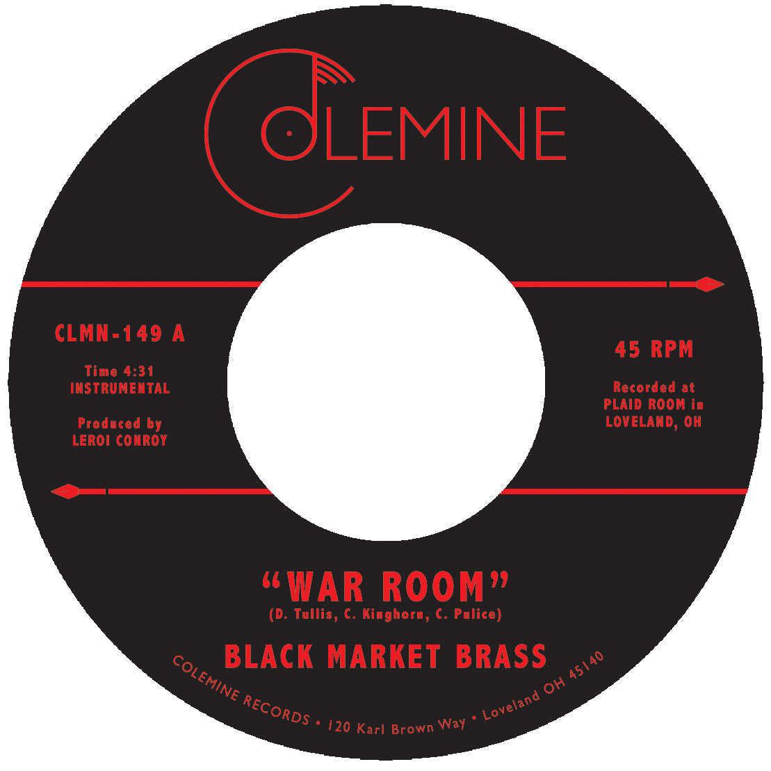 Black Market Brass War Room 7-tommer svart afrobeat