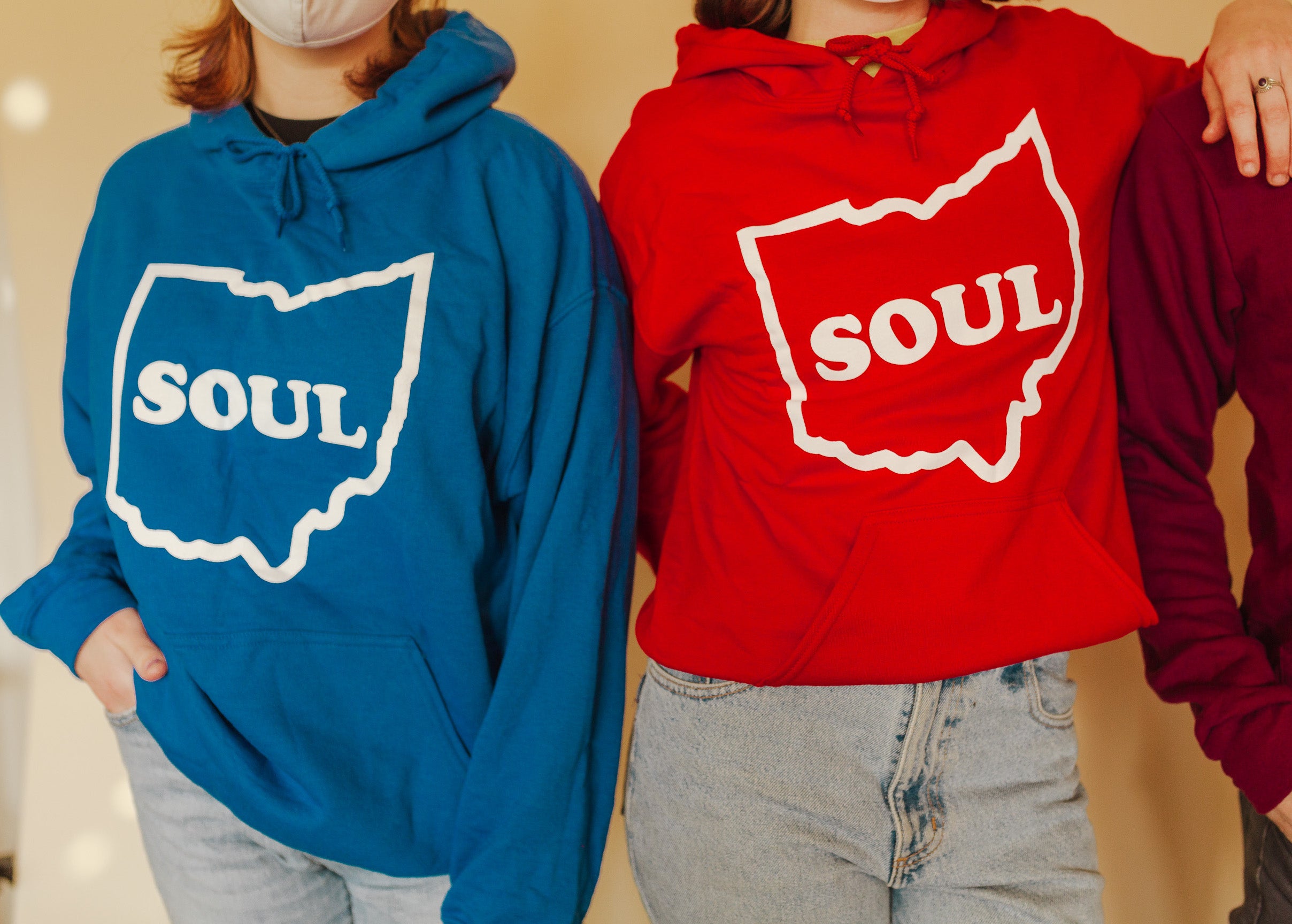 Colemine Ohio Soul hettegenser rød Large bomull