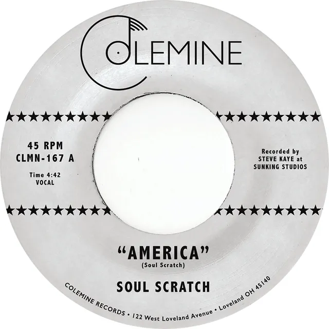 Soul Scratch America 7-tommer vinylsingel rød/blå swirl