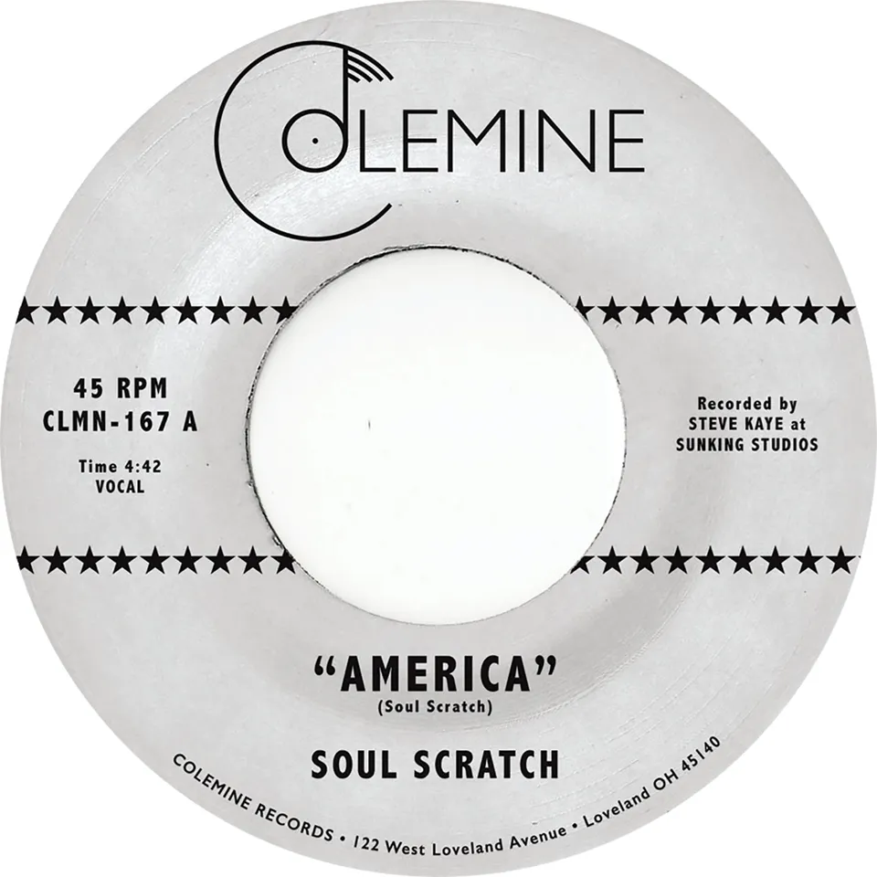 Soul Scratch America 7-tommer vinylsingel rød/blå swirl