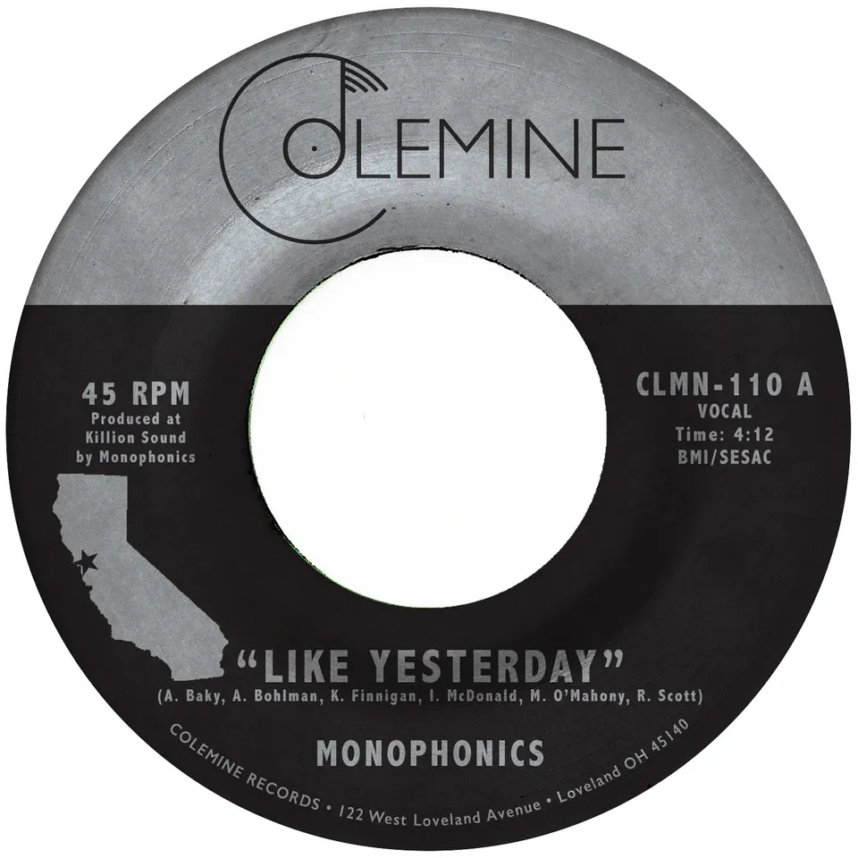 Colemine Monophonics Like Yesterday 7" singel klar vinyl funk