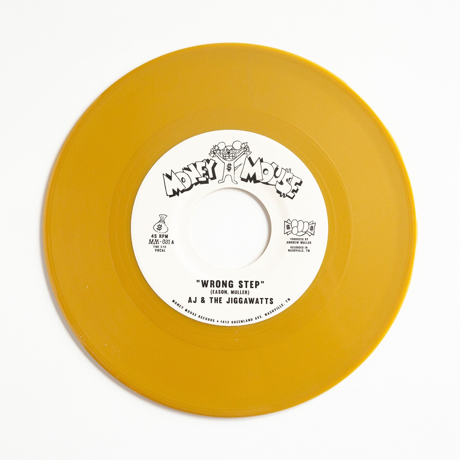 Money Mouse AJ Jiggawatts Wrong Step 7" singel gull vinyl