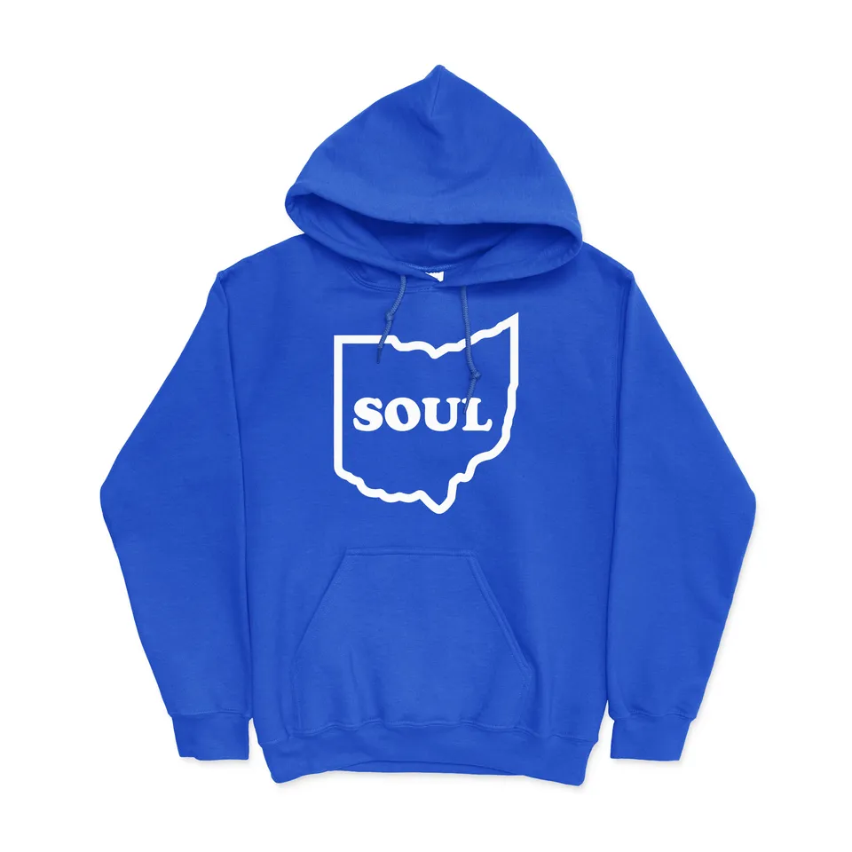 Ohio Soul hoodie hettegenser kongeblå hvit logo
