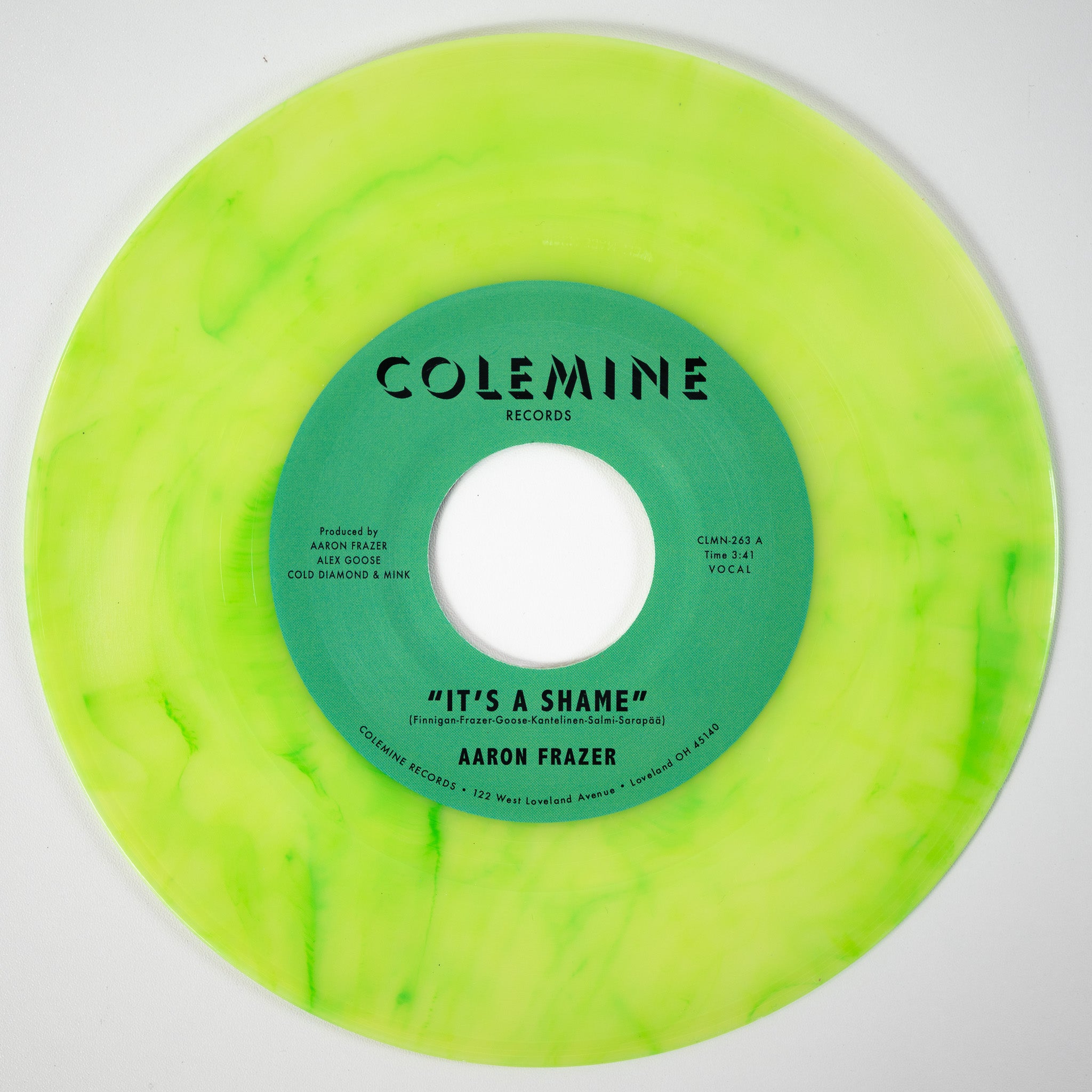 Colemine Aaron Frazer It's A Shame 7" grønn swirl