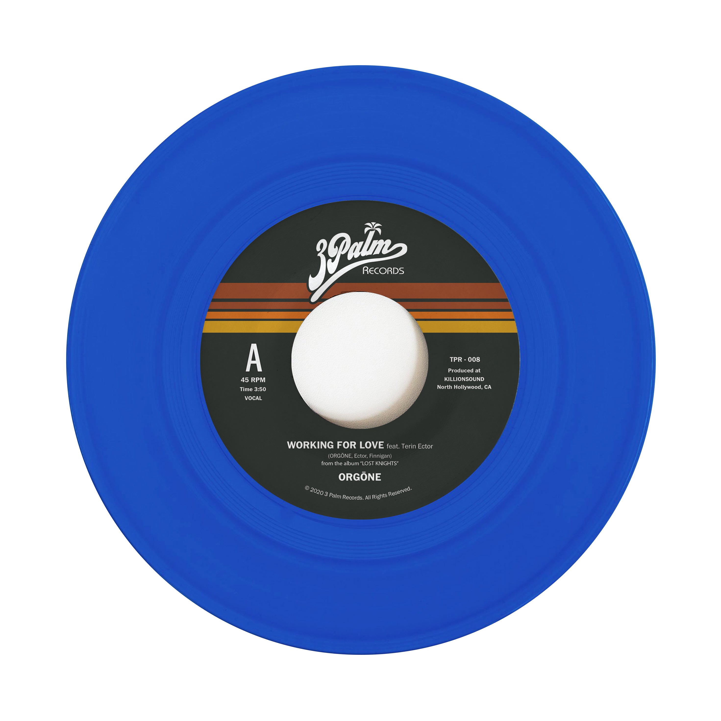 3 Palm Orgone Working For Love 7-tommer svart vinyl 45
