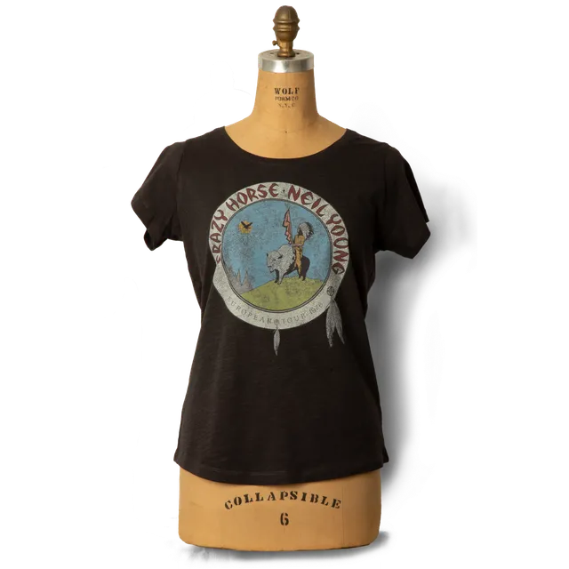 Neil Young Crazy Horse 1976 Tour t-skjorte dame sort