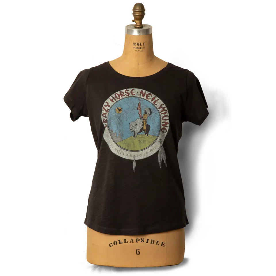 Neil Young Crazy Horse 1976 Tour t-skjorte dame sort