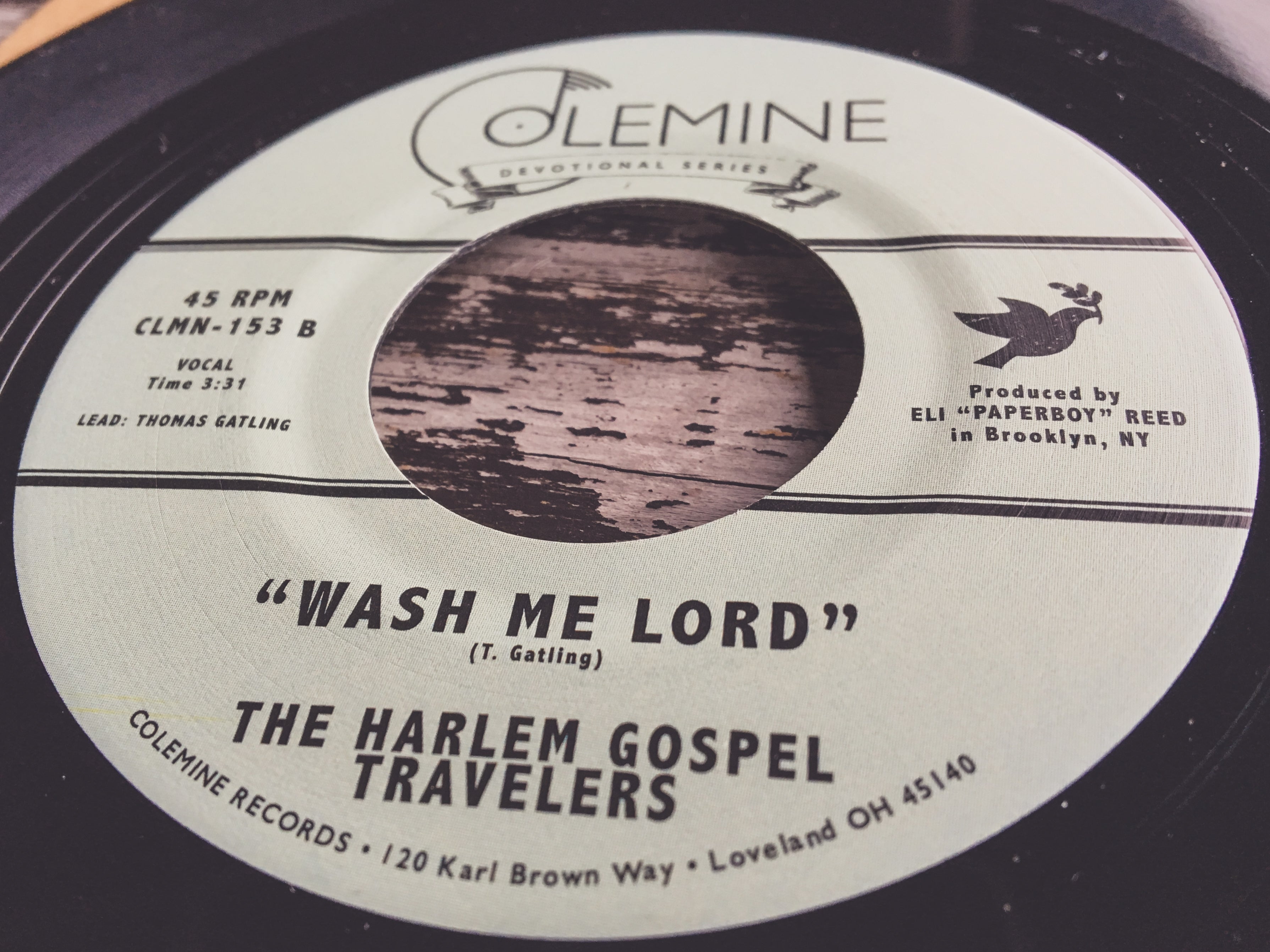 Harlem Gospel Travelers He's On Time 7" vinylsingel svart vinyl