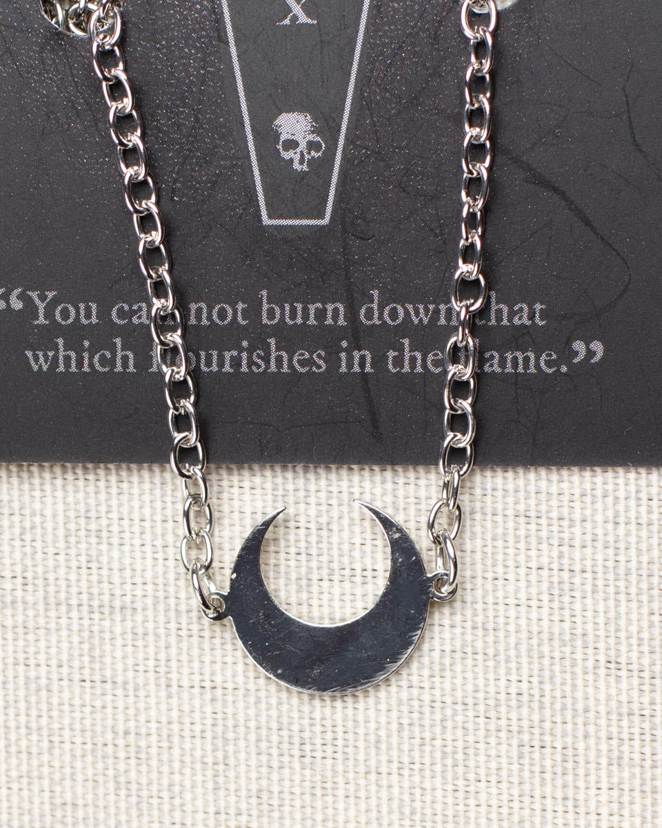 Frayle Small Crescent Moon halskjede sølv justerbar