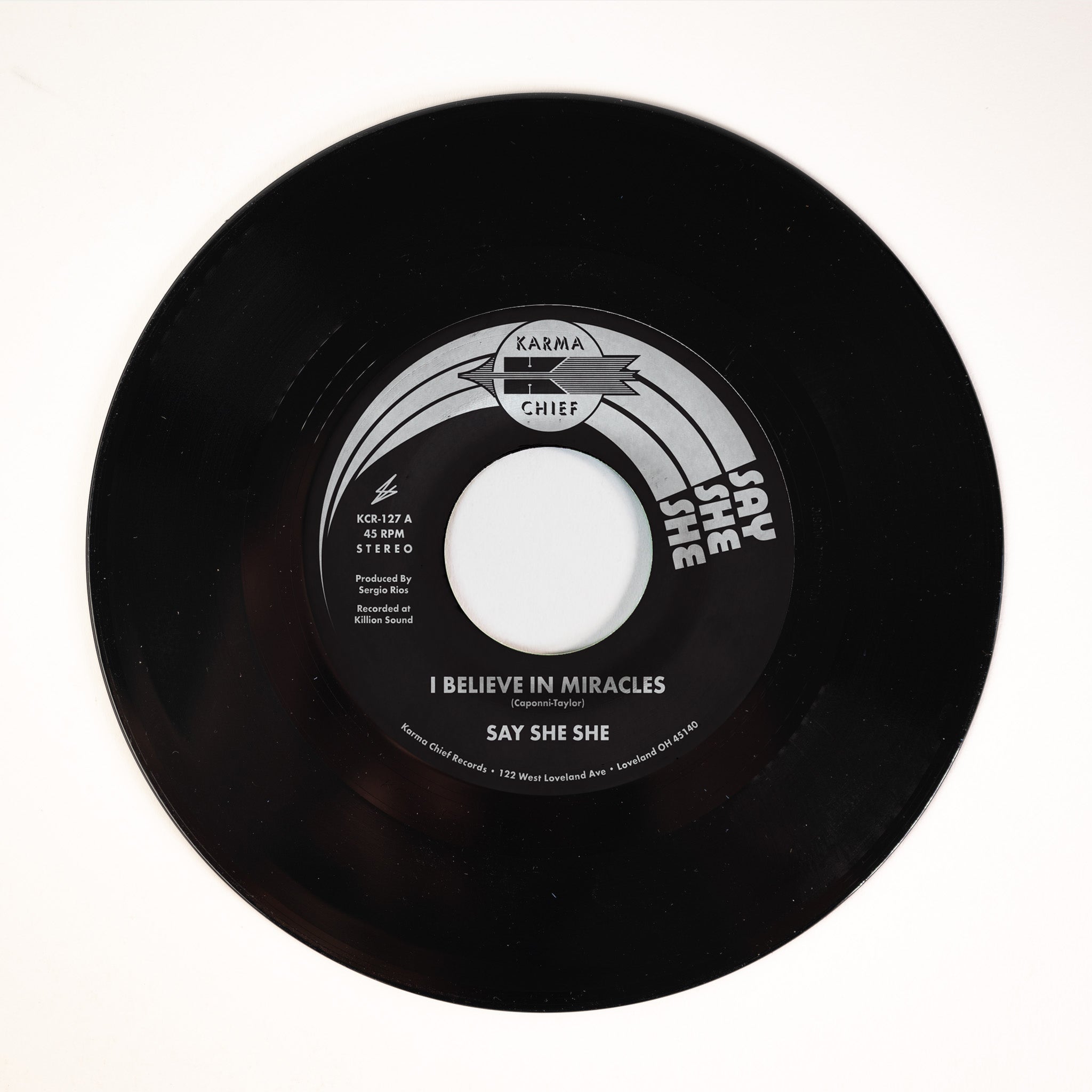 Say She She I Believe In Miracles vinyl 45 purple swirl disco