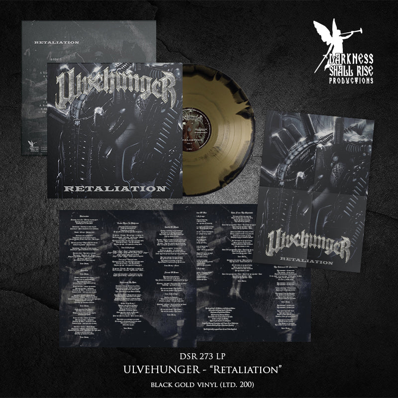 Ulvehunger Retaliation LP gull/svart vinyl begrenset