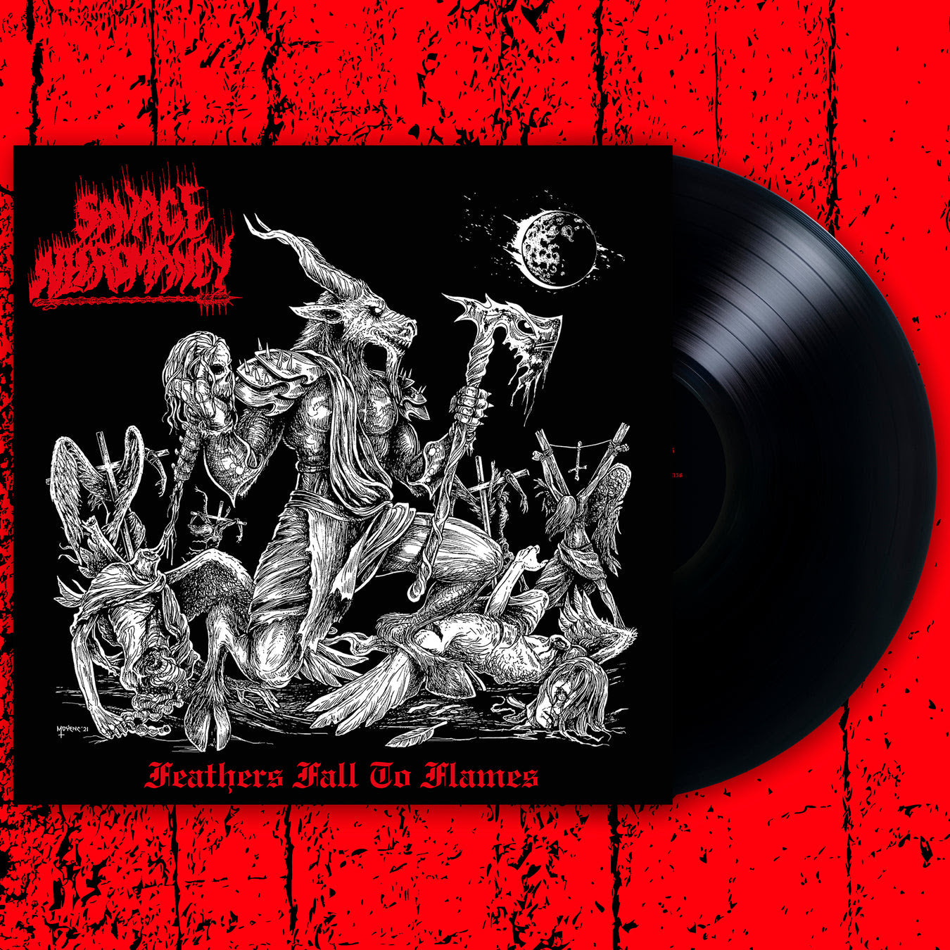 Savage Necromancy Feathers Fall To Flames LP vinyl
