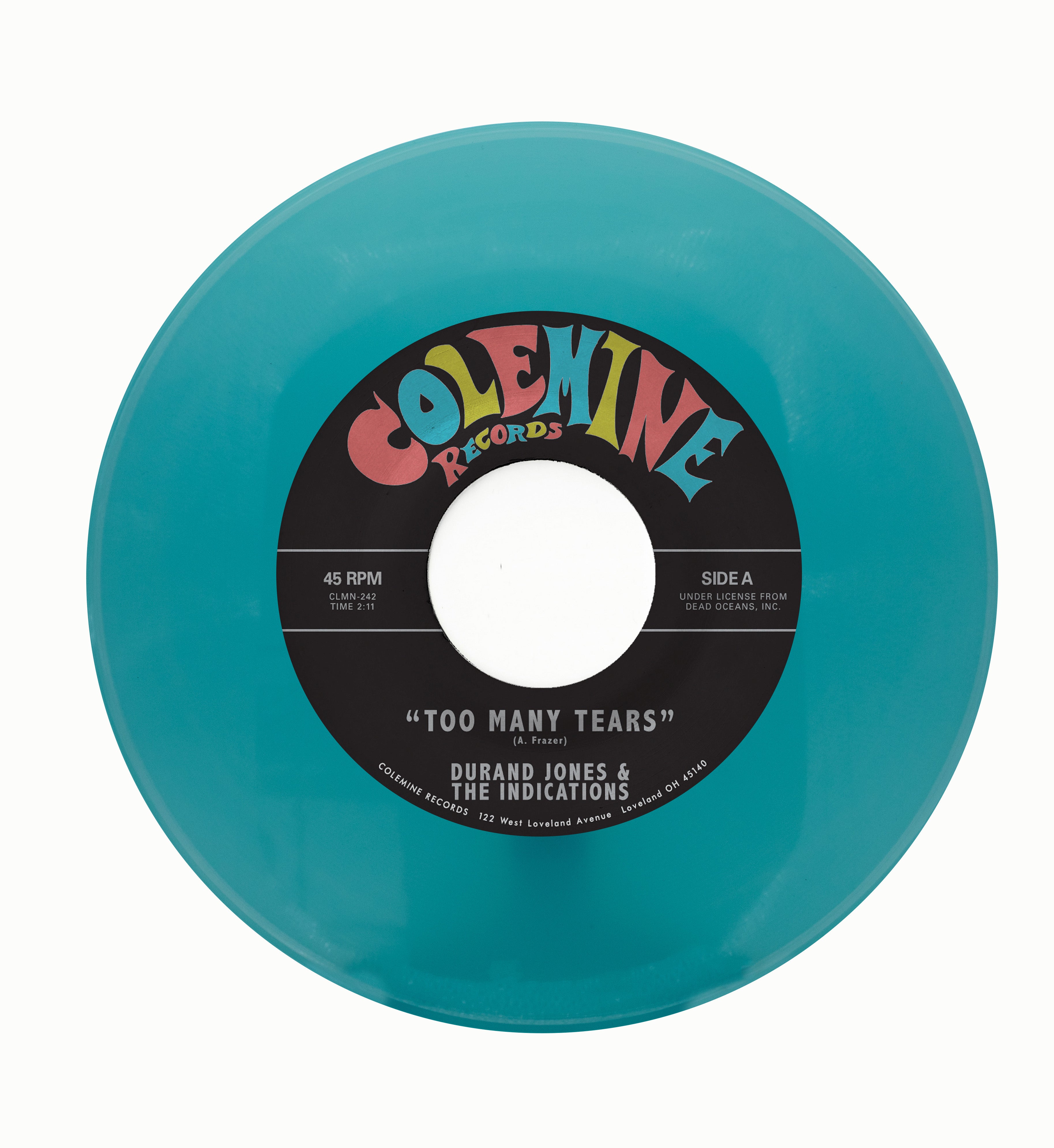 Durand Jones Too Many Tears 7-tommer sea glass blue soul