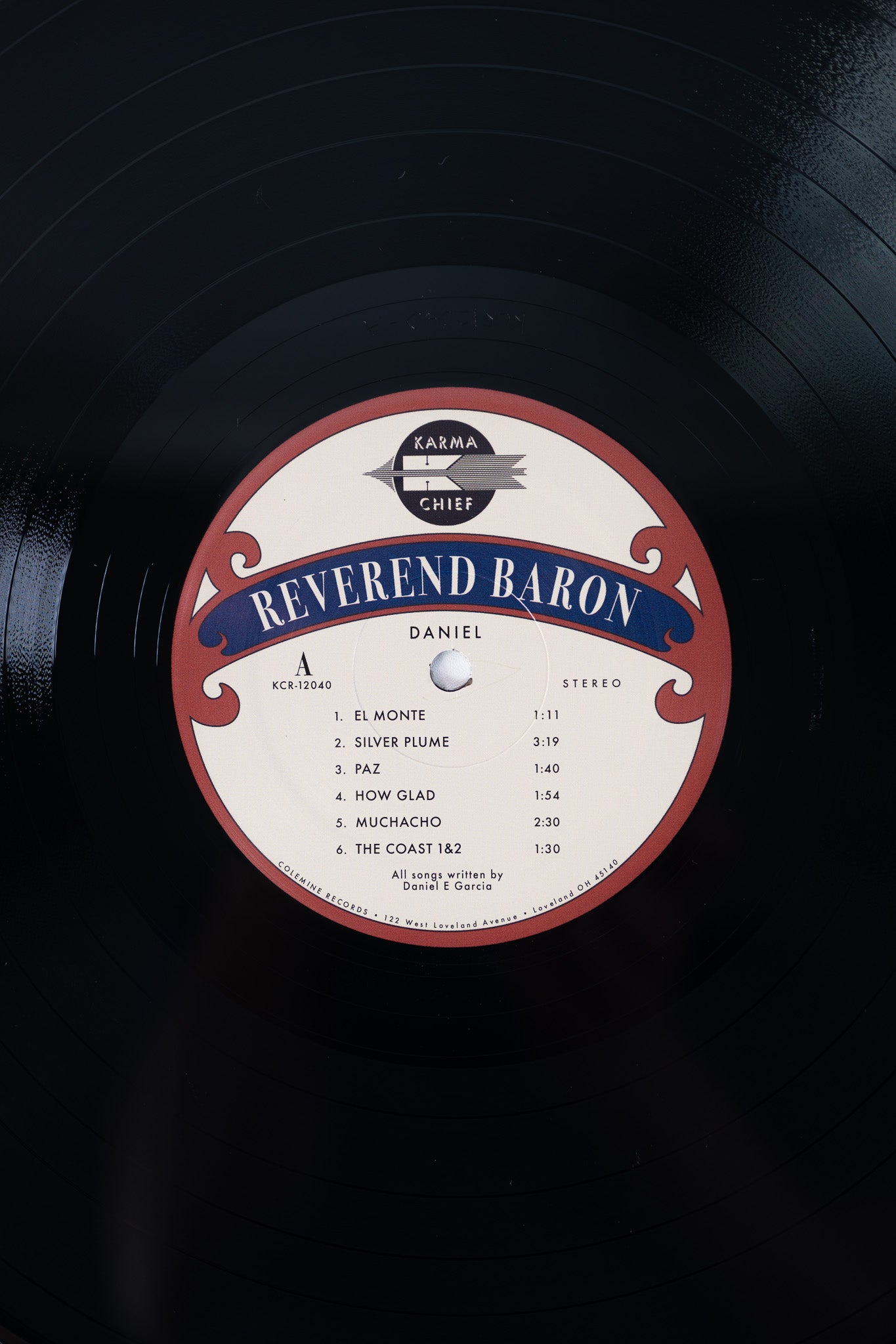 Reverend Baron Daniel LP vinyl maroon black swirl