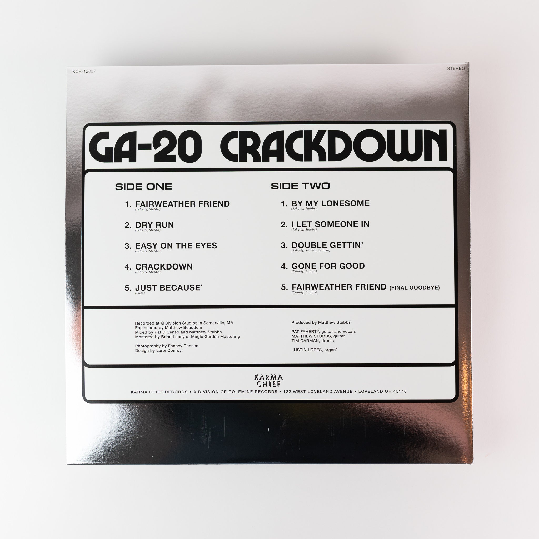 GA-20 Crackdown LP seafoam green vinyl blues