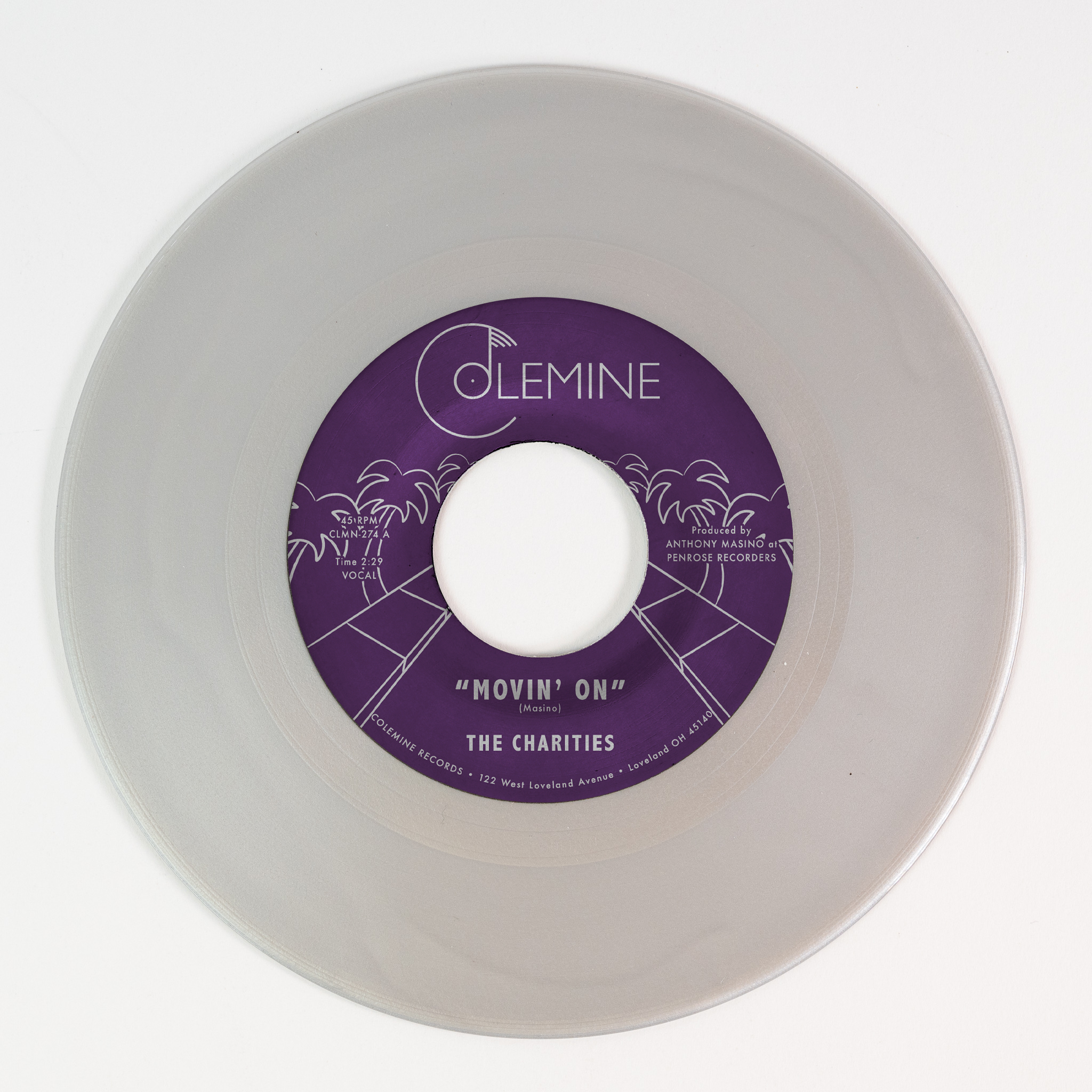 Charities Movin On vinylsingel grå 7-tommer sweet soul