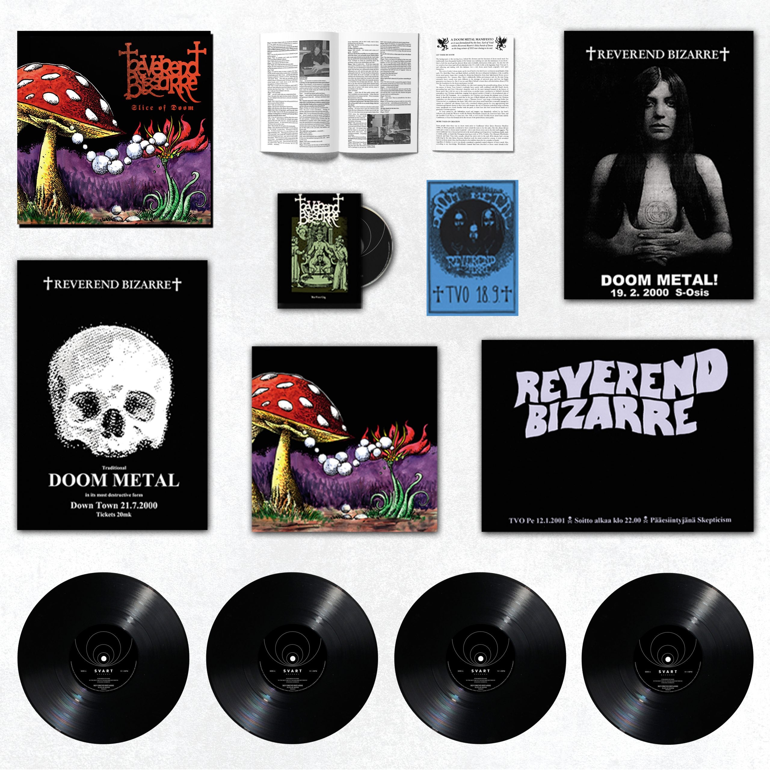 Reverend Bizarre Slice Of Doom 4LP DVD boks