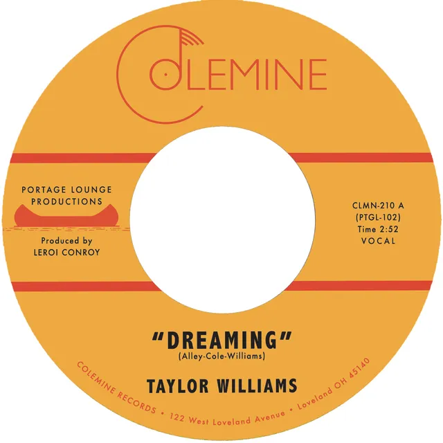 Colemine Taylor Williams Dreaming vinylsingel 45 blå soul