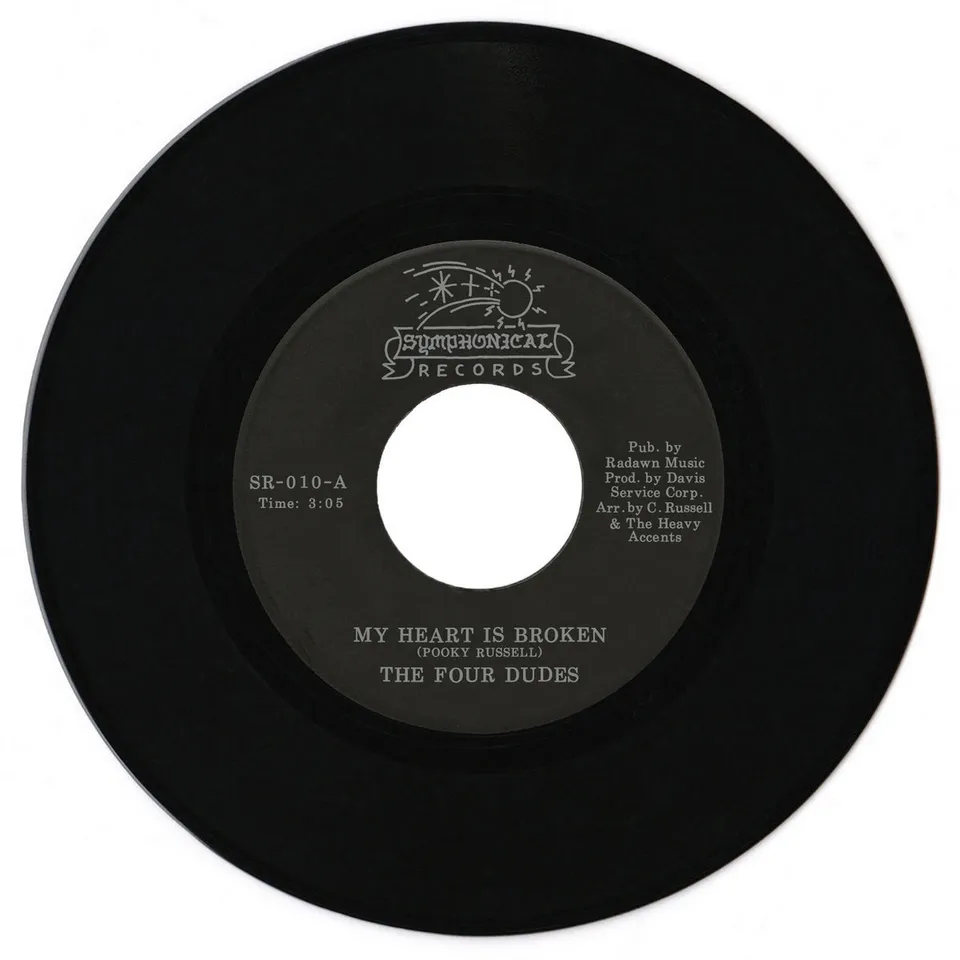 The Four Dudes My Heart Is Broken 7-tommer vinyl svart soul