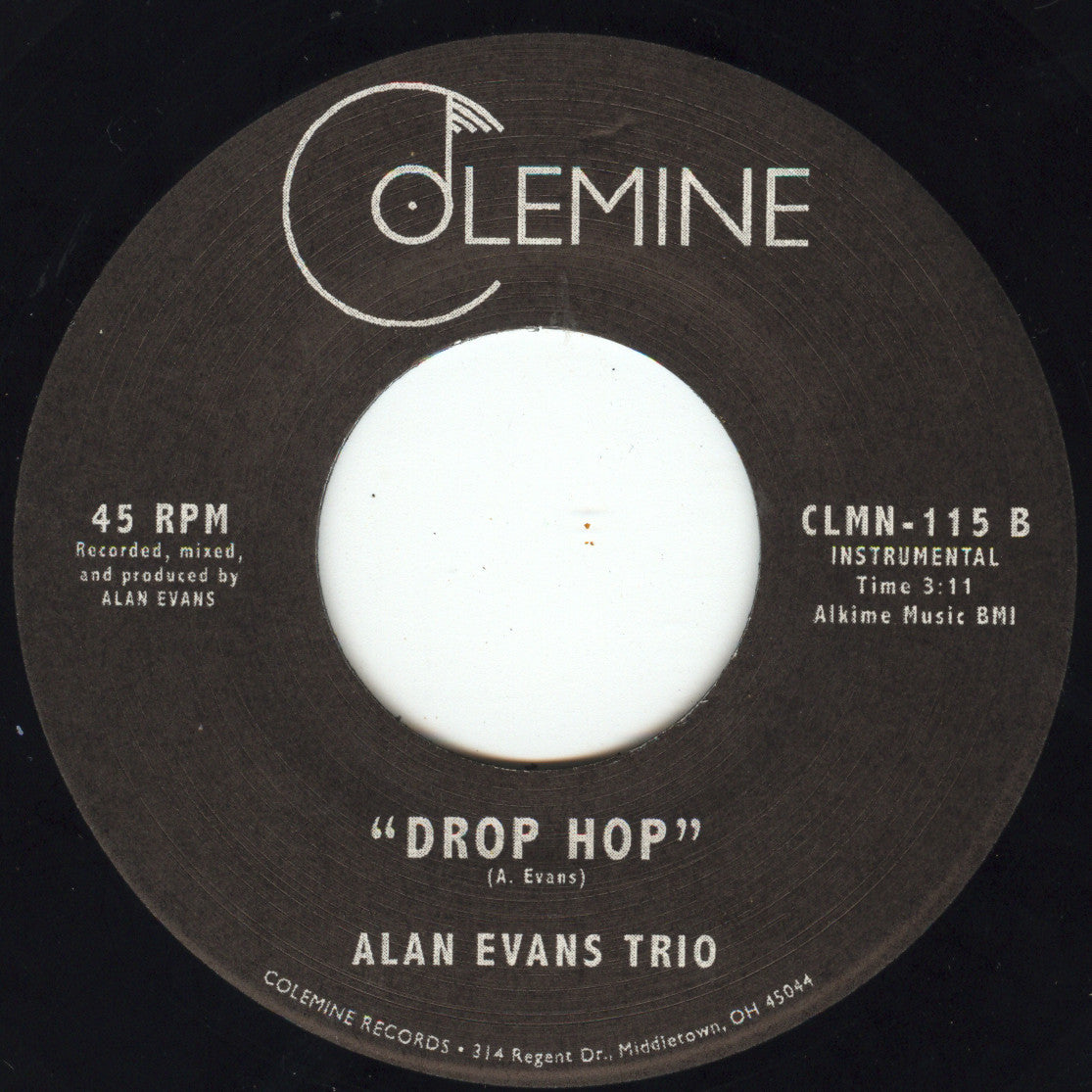 Alan Evans Trio Authoritay 7" singel svart vinyl