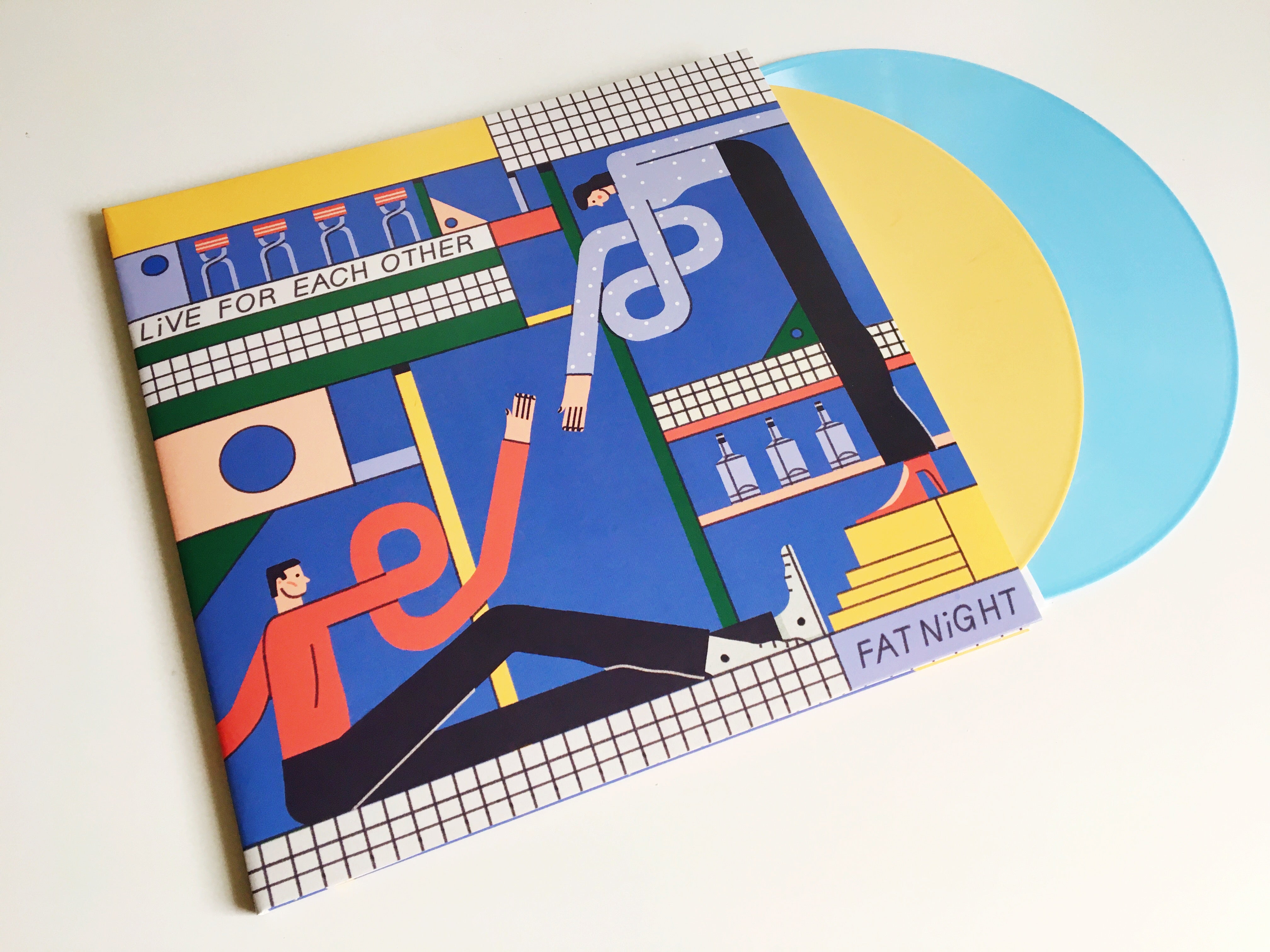 Fat Night Live For Each Other LP blå/gul vinyl limitert