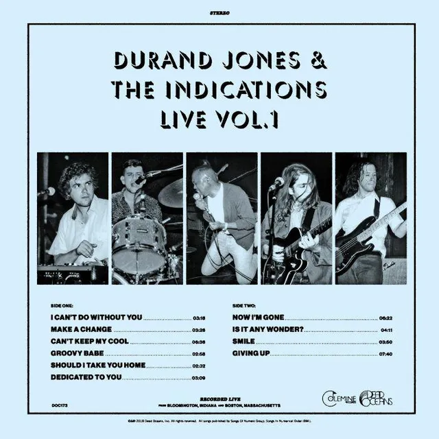 Durand Jones & The Indications Live Vol. 1 vinylplate translucent blå