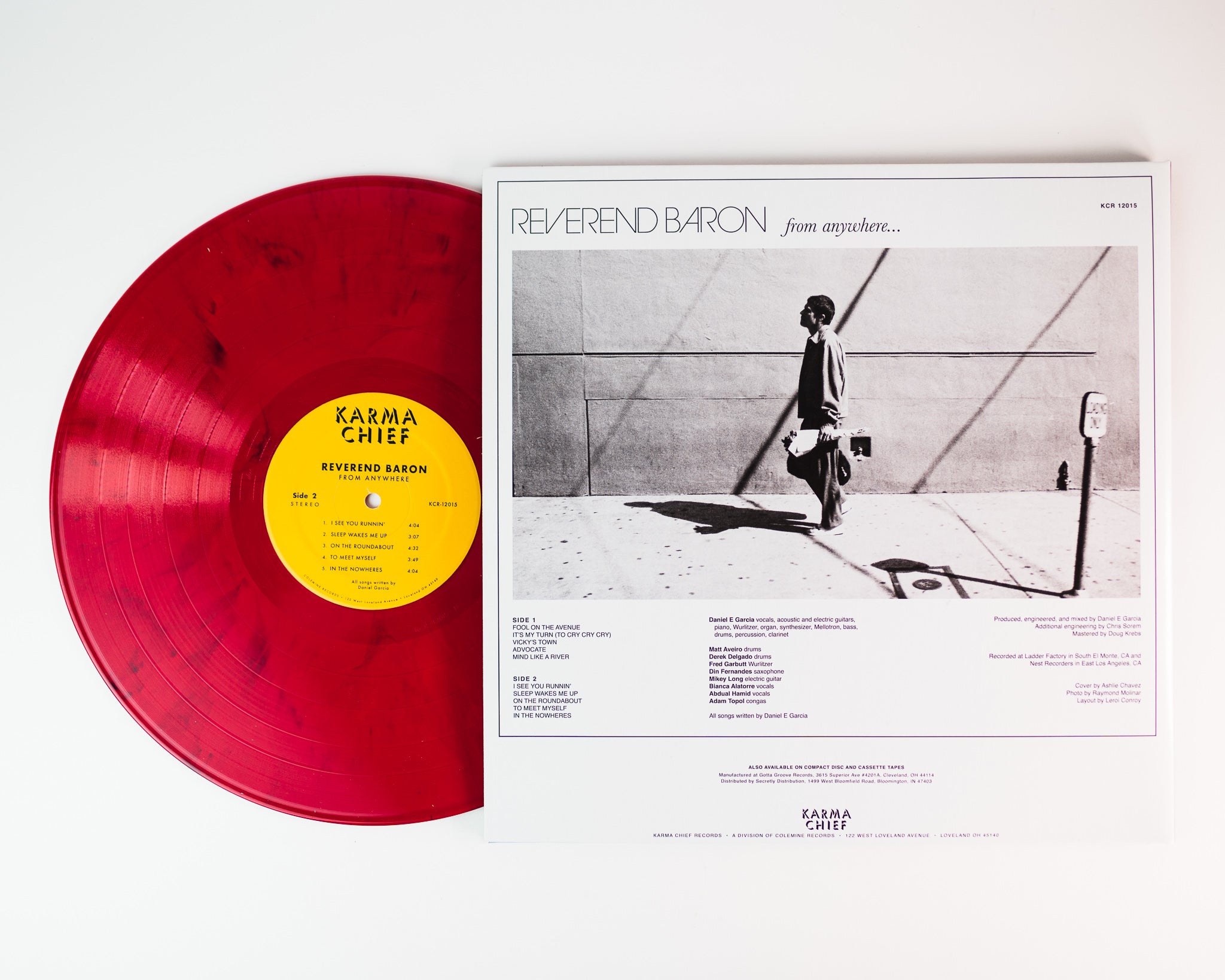Reverend Baron From Anywhere LP maroon signert singer-songwriter