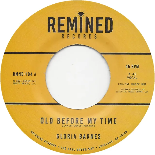 Colemine Gloria Barnes Old Before My Time vinylsingel 7" begrenset