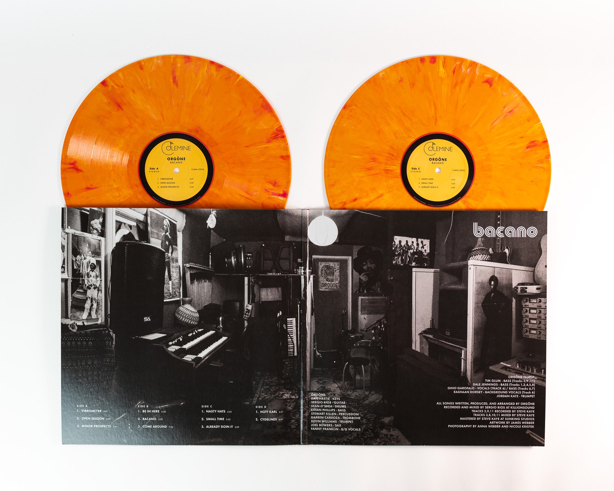 Colemine Orgone Bacano vinylplate creamsicle LP funk