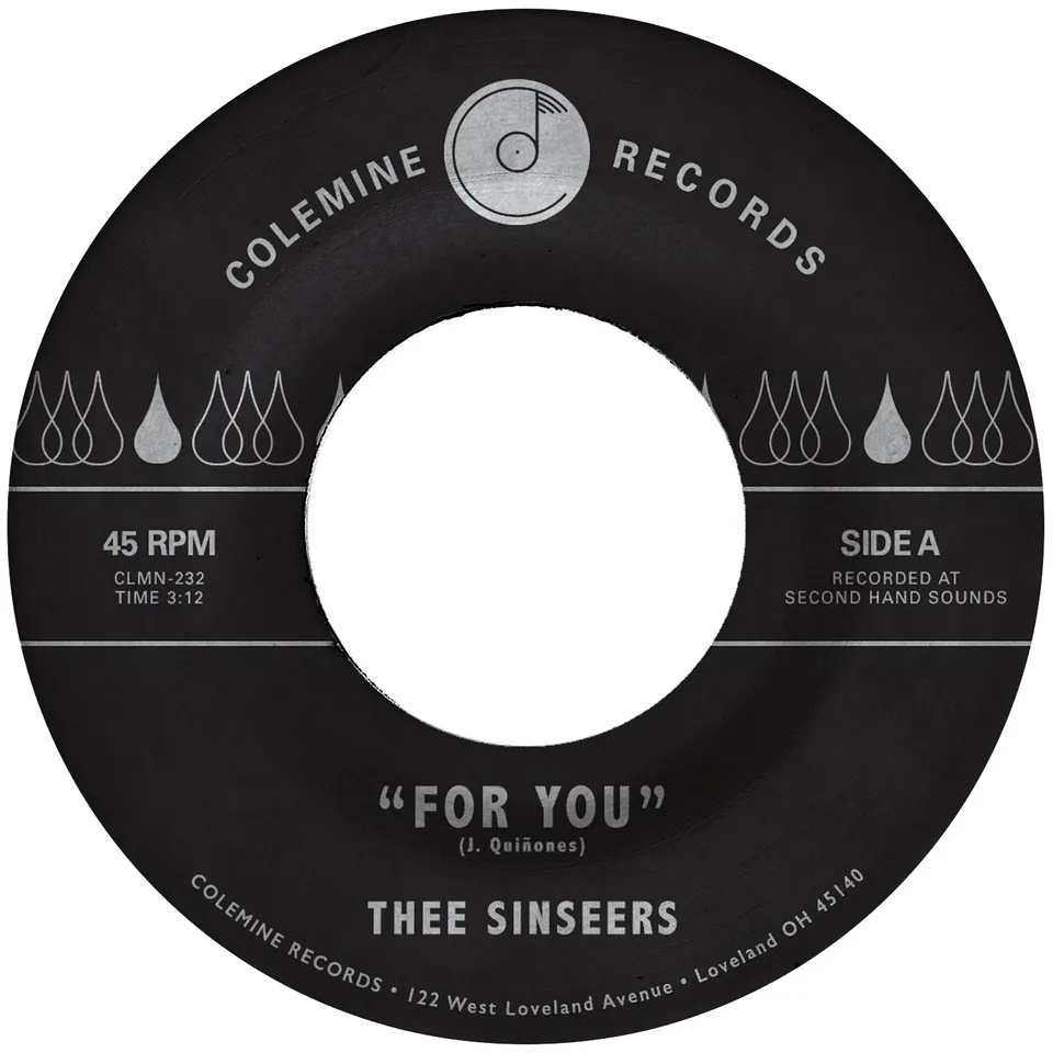 Thee Sinseers For You 7" singel blå vinyl