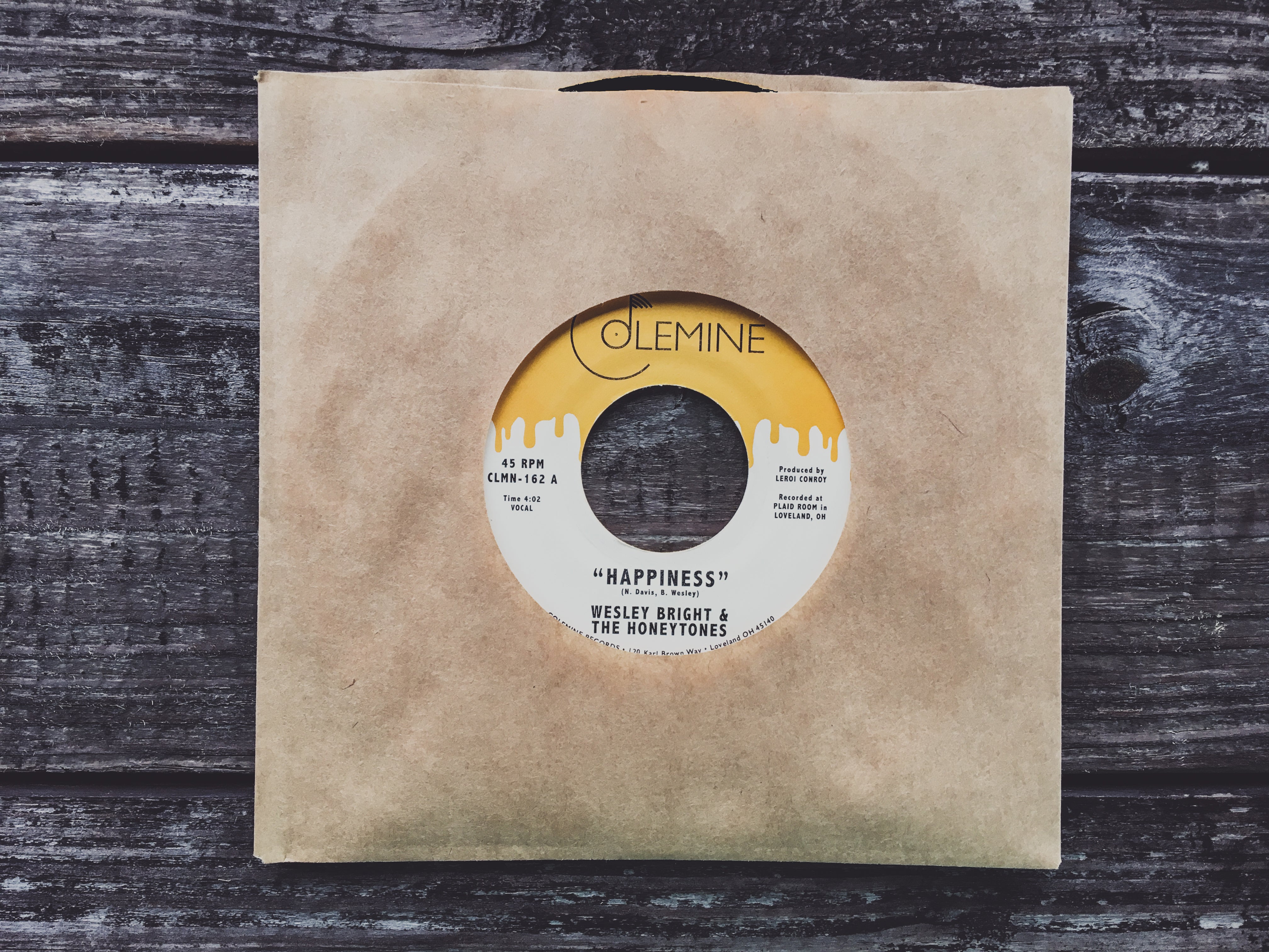 Colemine Wesley Bright Happiness vinylsingel honninggul soul