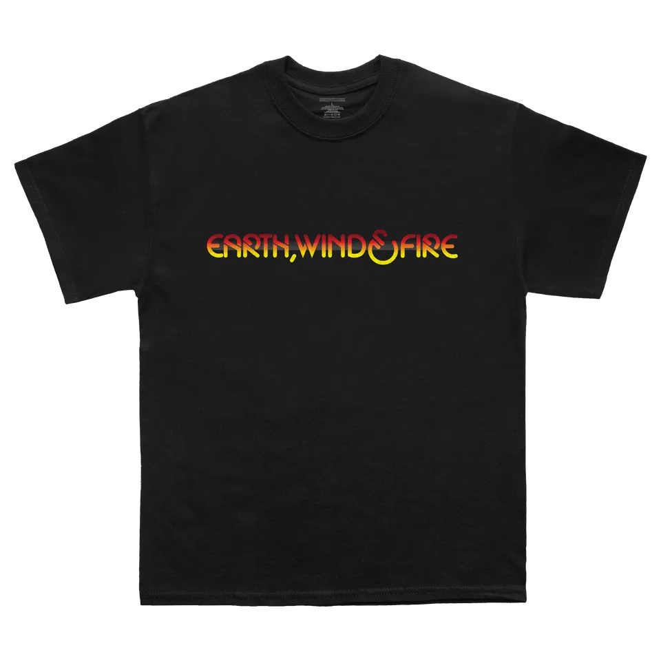 Earth, Wind & Fire Sunset Logo t-skjorte med trykk