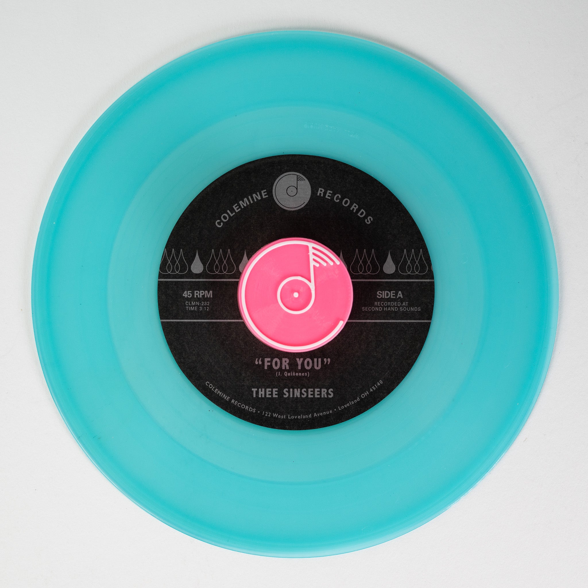 Thee Sinseers For You 7" singel blå vinyl