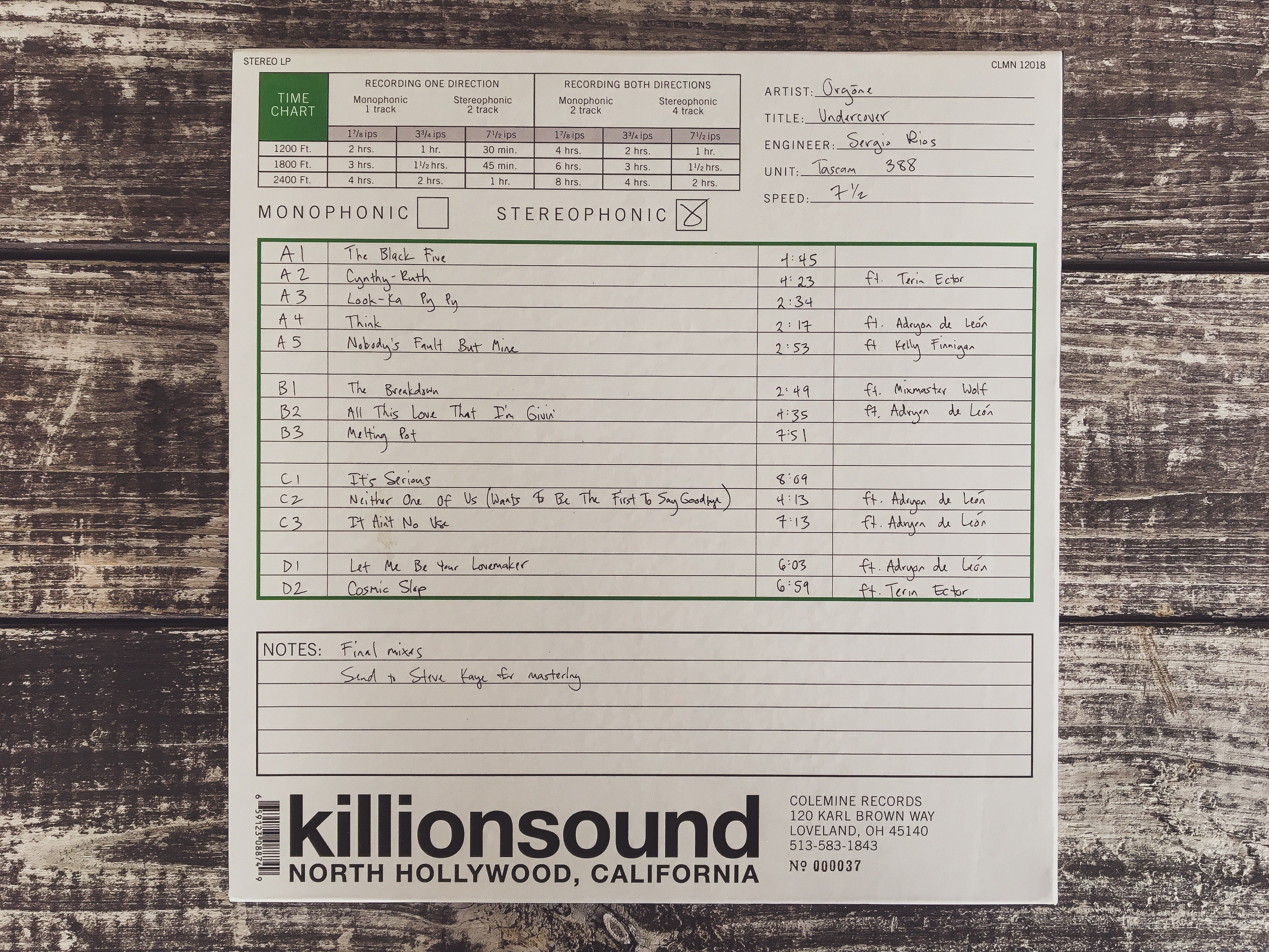 Colemine Orgone Undercover Mixtape CD funk soul covers