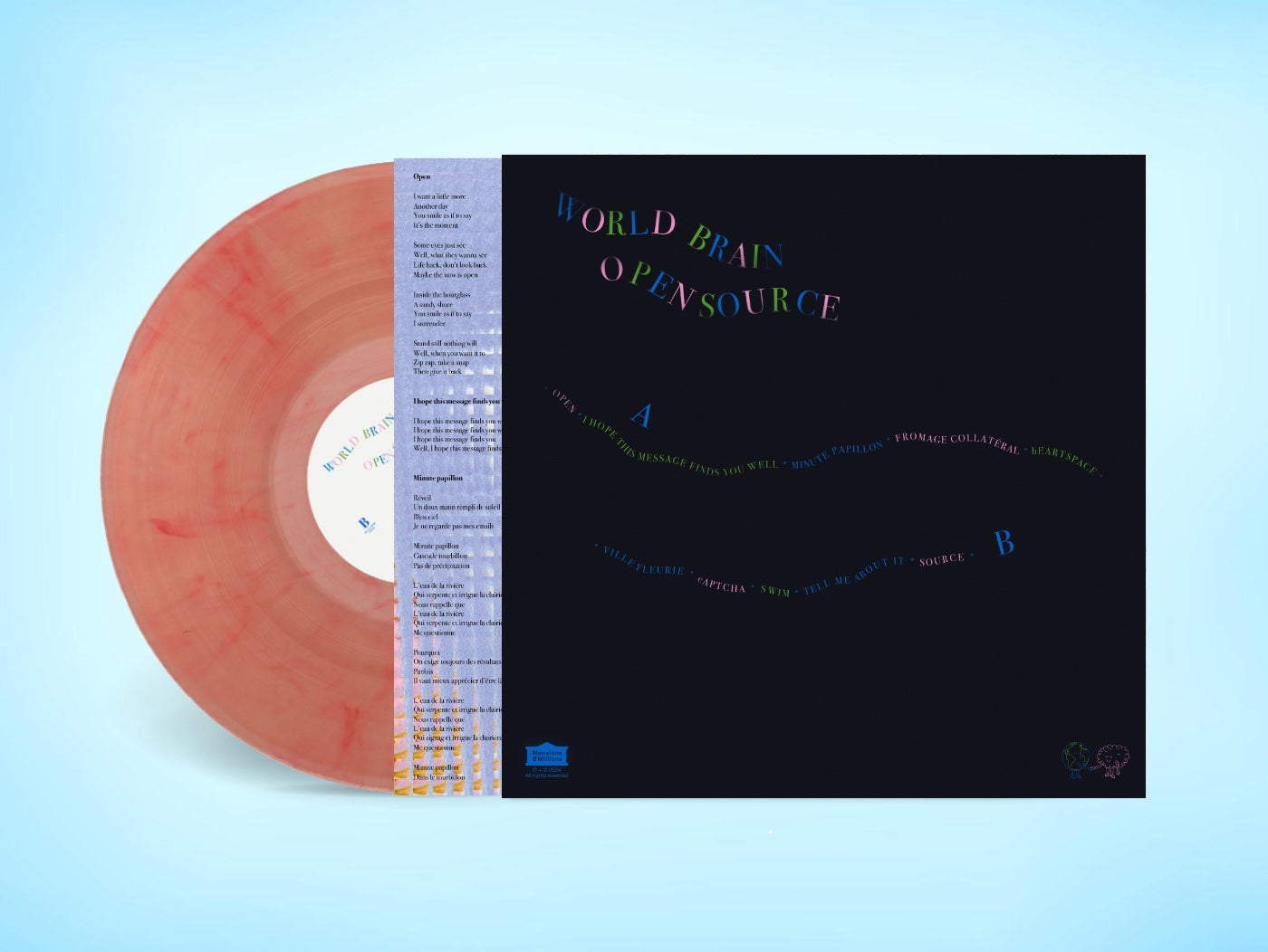 Mansions and Millions World Brain Open Source vinyl rød marmor