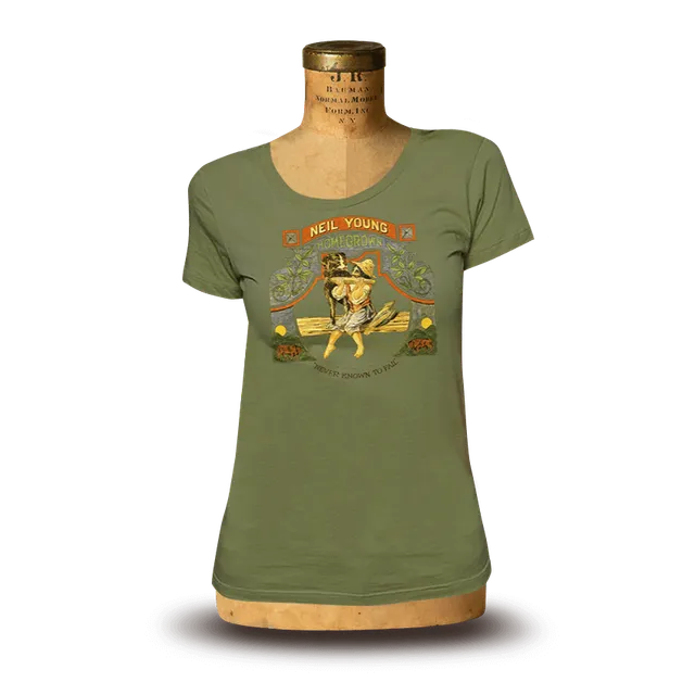 Neil Young Homegrown T-skjorte dame grønn mose