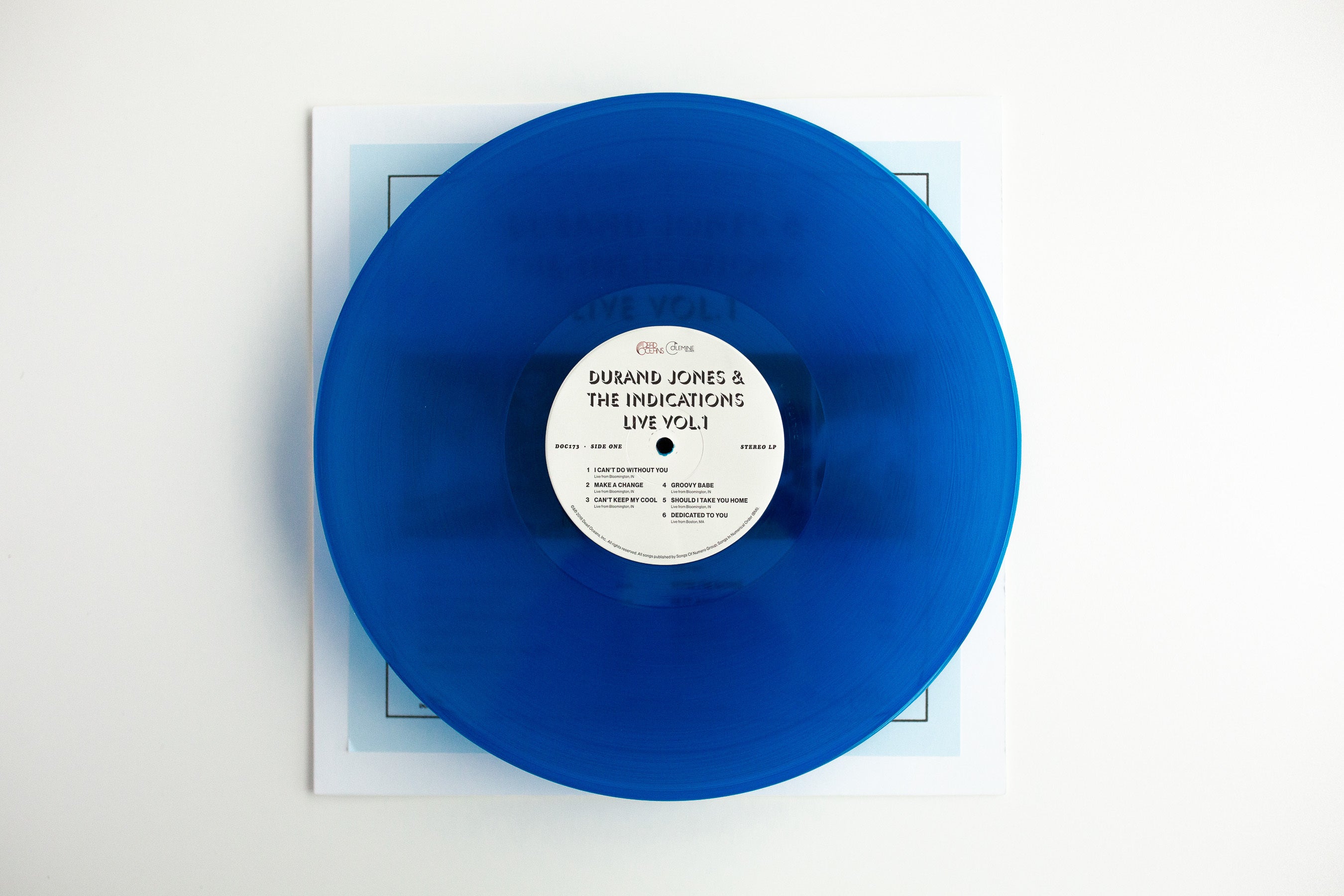 Durand Jones & The Indications Live Vol. 1 vinylplate translucent blå