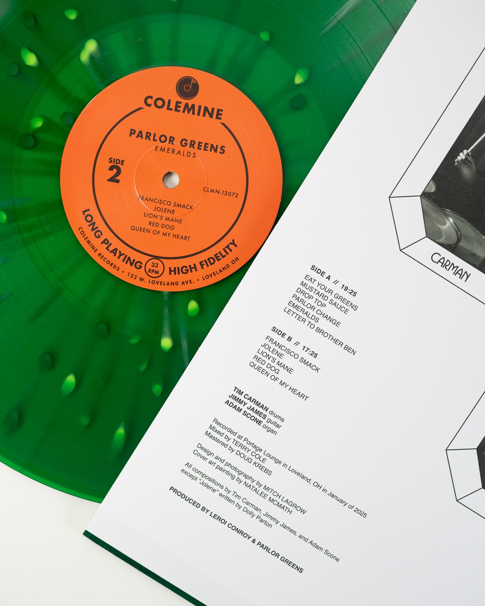 Parlor Greens Emeralds LP vinyl emerald splatter ltd 500