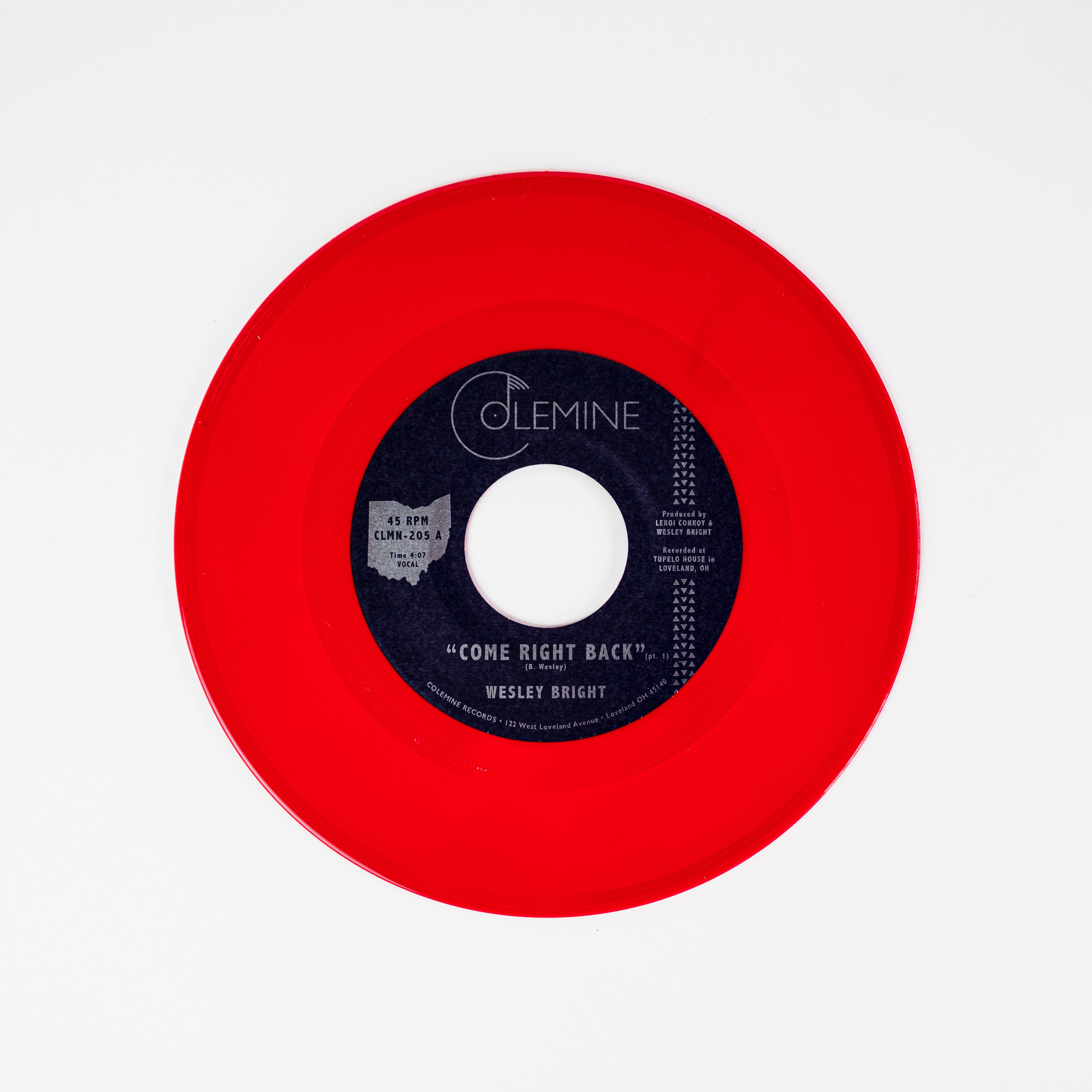 Wesley Bright Come Right Back vinylsingel rød sweetsoul