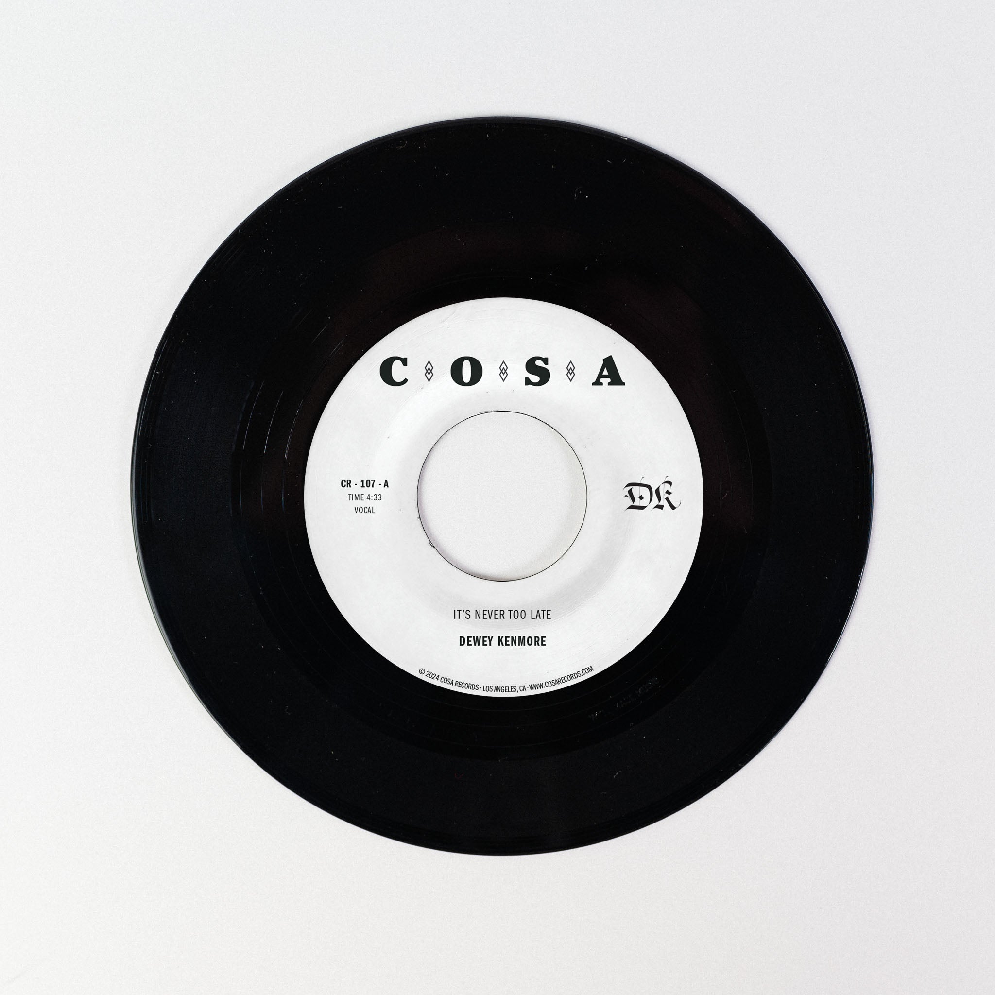 Dewey Kenmore It's Never Too Late CR-107 7" singel vinyl