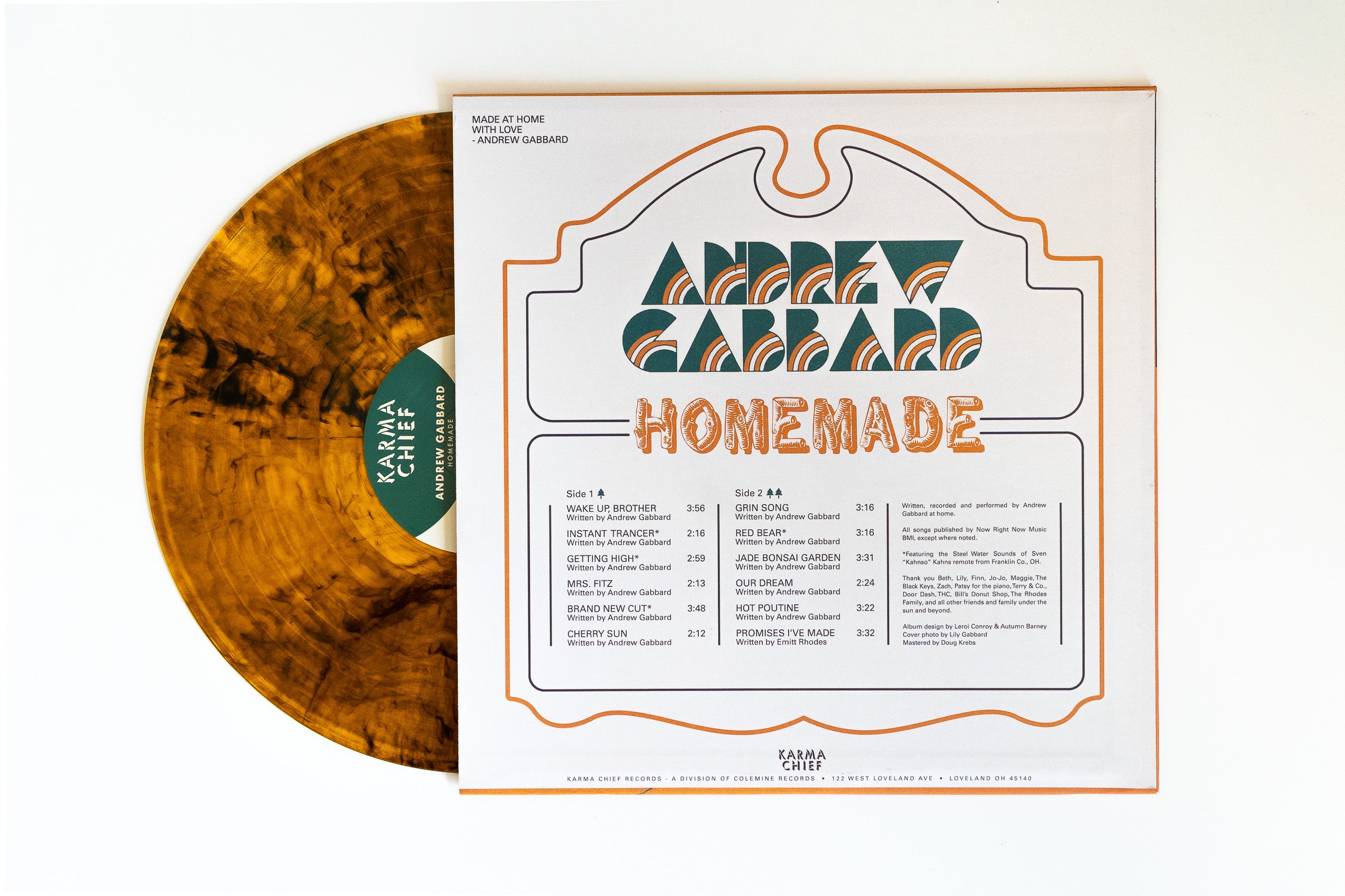 Andrew Gabbard Homemade vinyl LP transparent orange