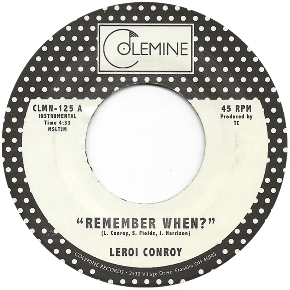 Colemine Leroi Conroy Remember When vinyl 7" svart funk