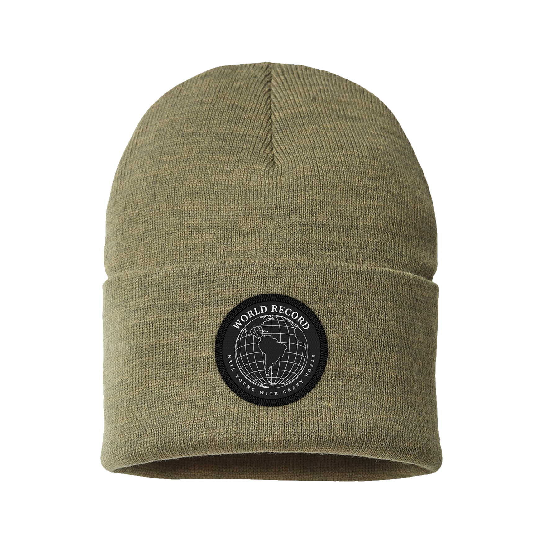 Neil Young World Record beanie lue oliven