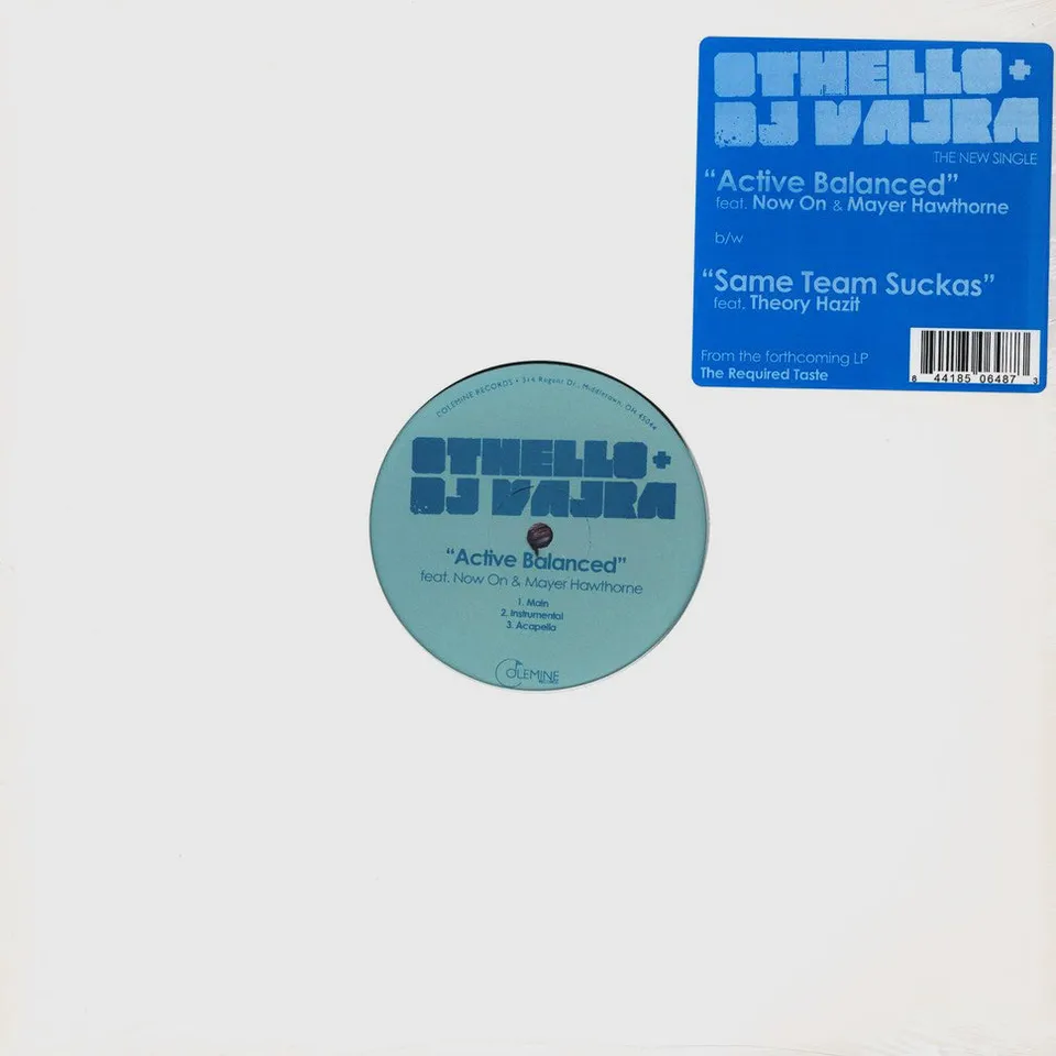 Colemine Othello & DJ Vajra Active Balanced 7" vinylsingel svart hiphop