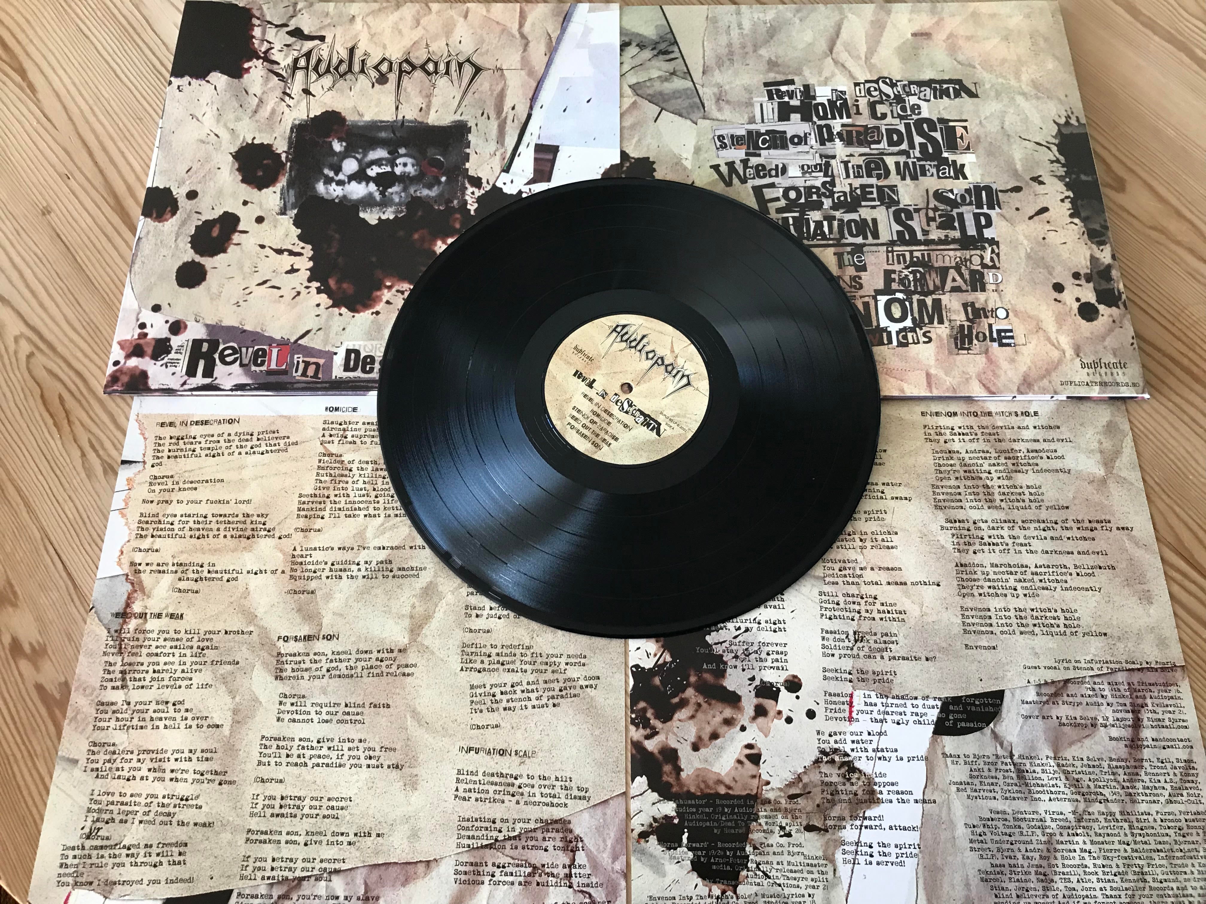 Audiopain Revel In Desecration LP vinyl svart