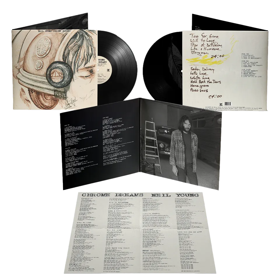 Neil Young Chrome Dreams LP 3-sidet dobbel