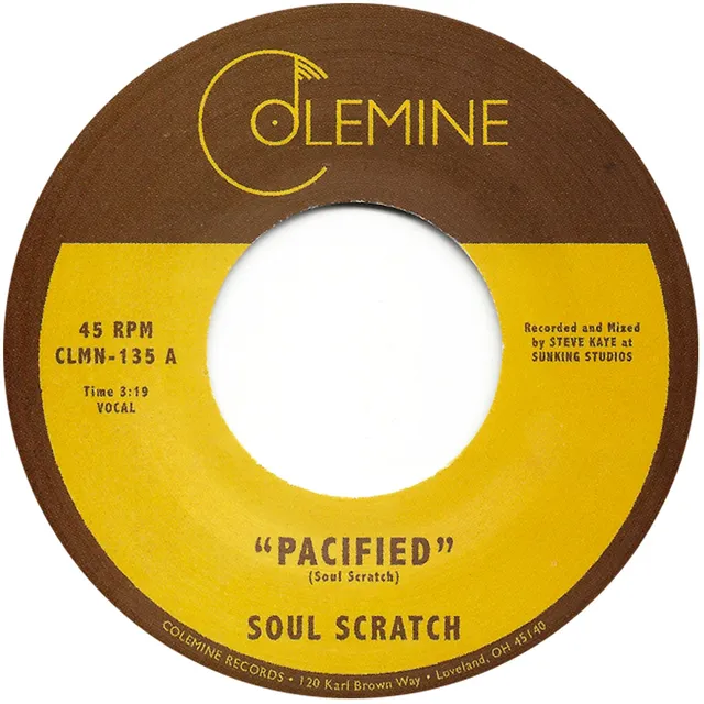 Colemine Soul Scratch Pacified 7-tommer vinylsingel svart soul