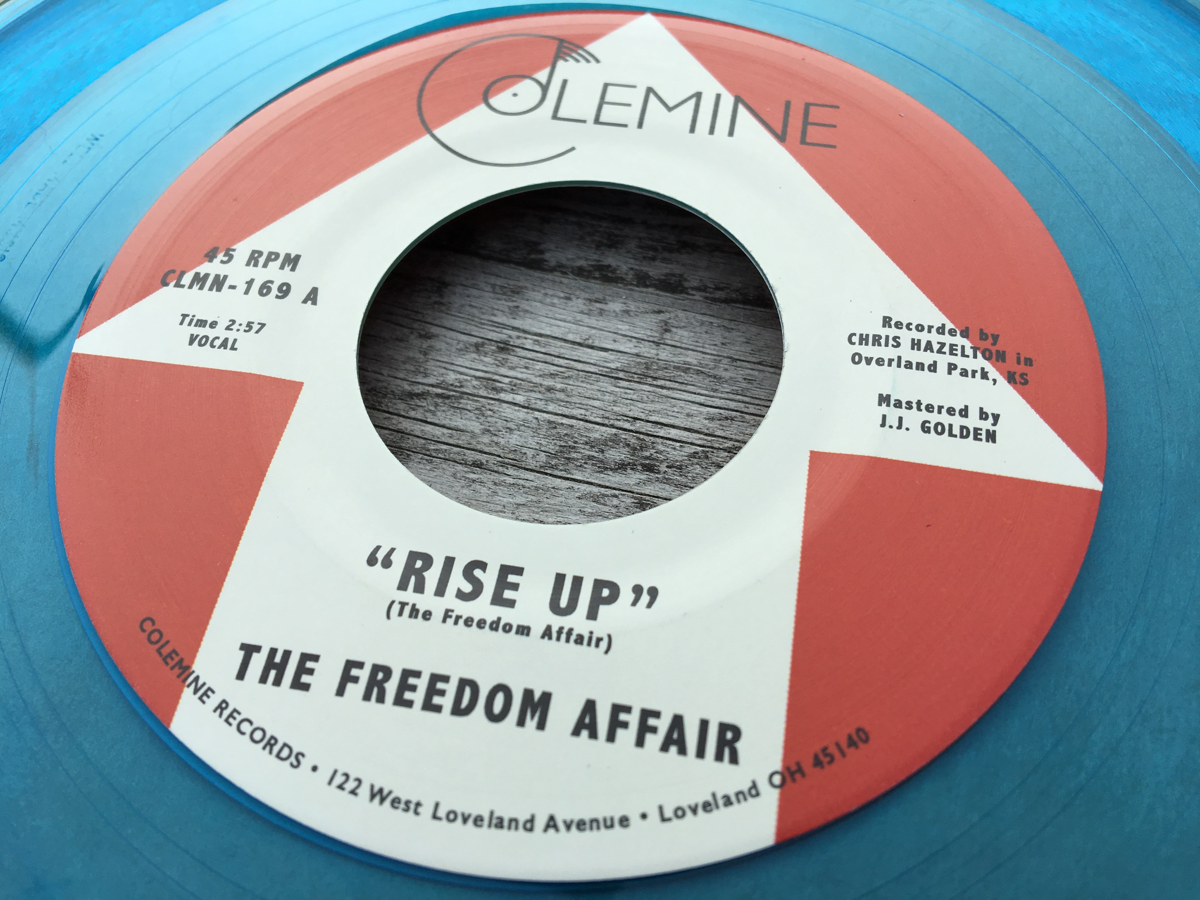Freedom Affair Rise Up vinylsingel blå funk-soul